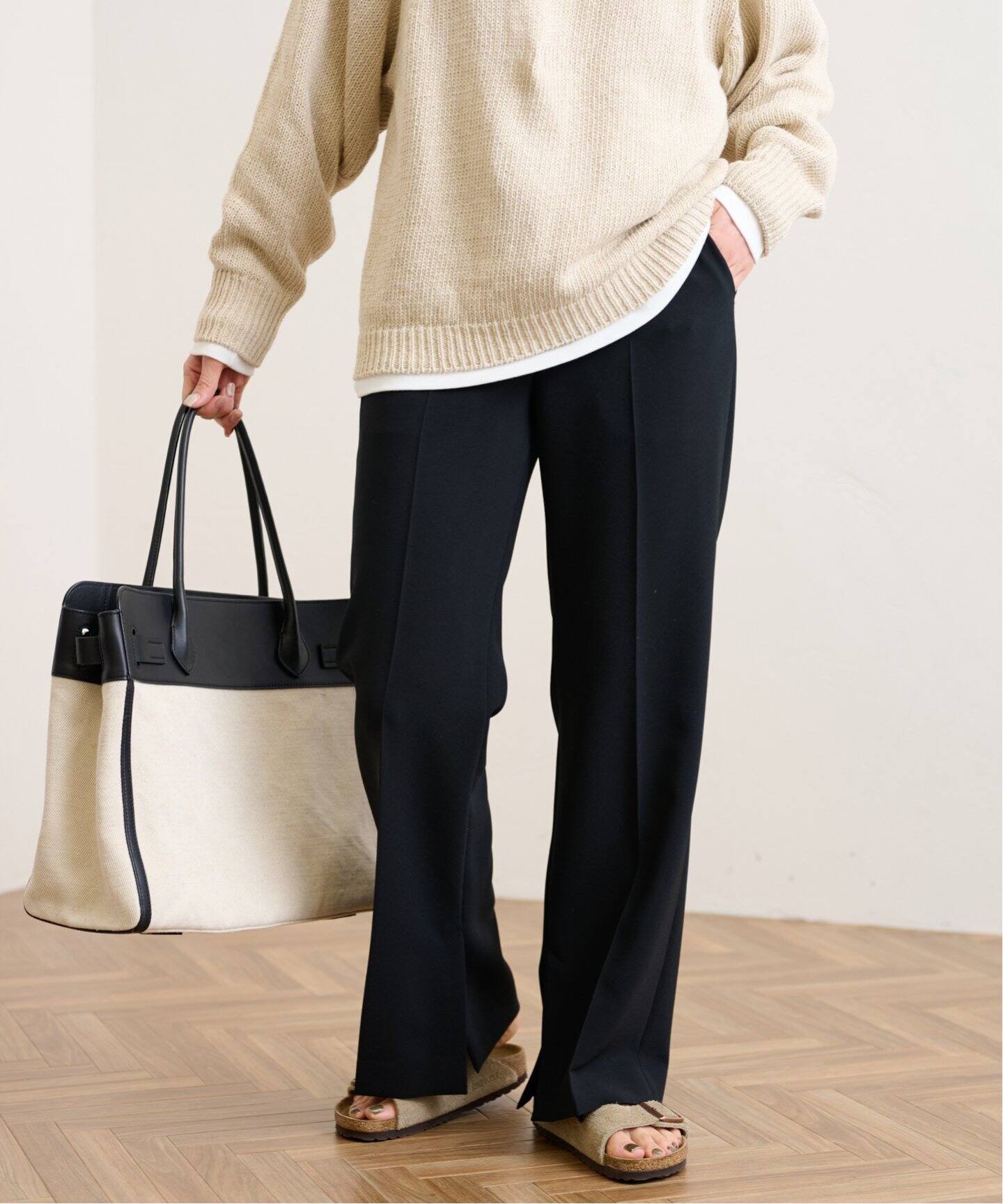 ダブルクロス スリットパンツ（スラックス）｜FRAMeWORK（フレーム  