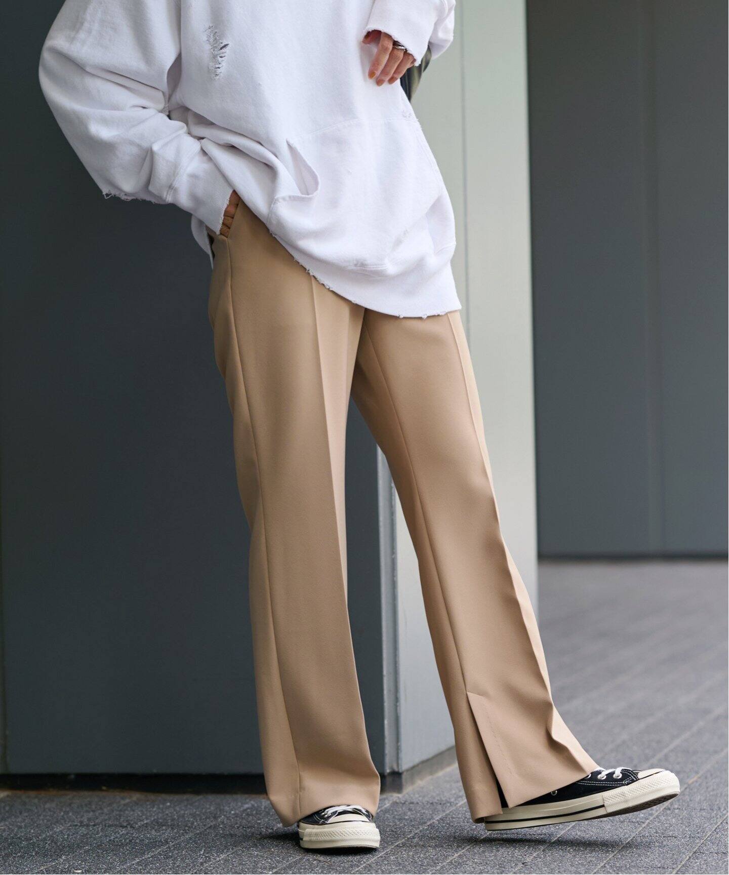 ≪追加≫PLダブルクロススリットパンツ（スラックス）｜FRAMeWORK  