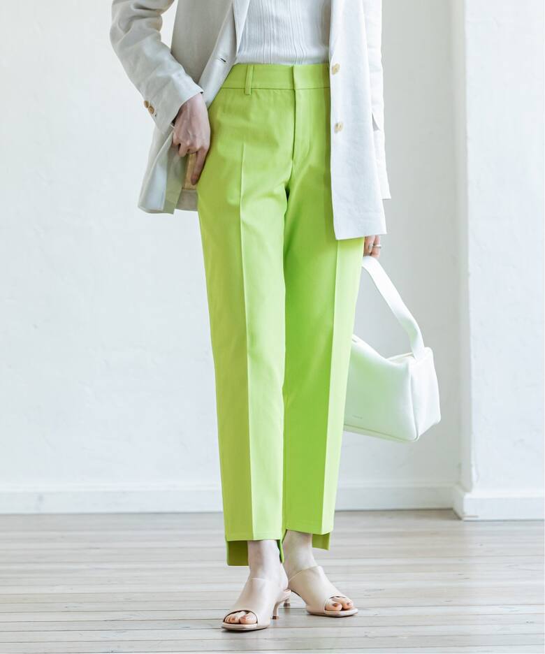 追加》ドライコットンリネンステップヘムパンツ 3（スラックス  