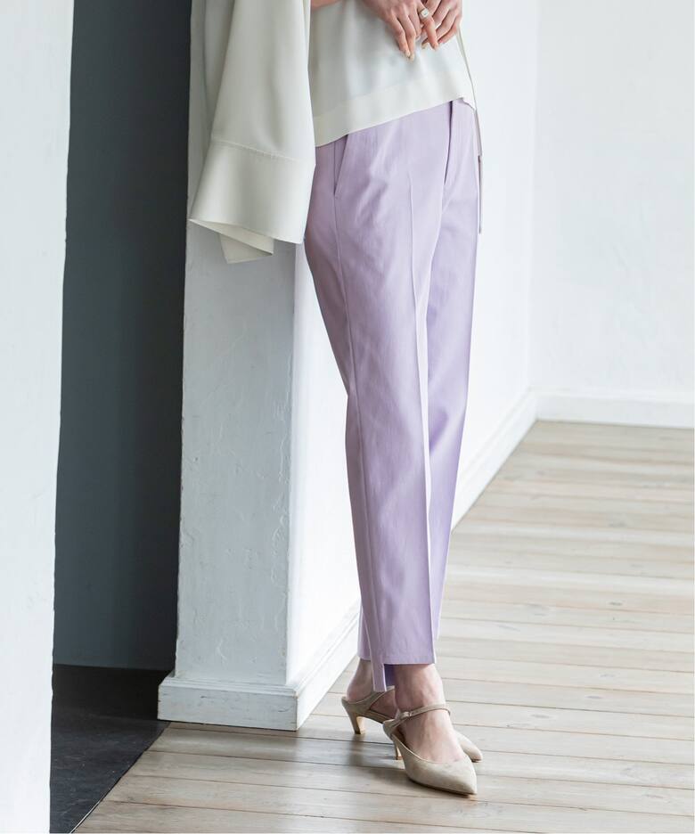 追加》ドライコットンリネンステップヘムパンツ 3（スラックス  