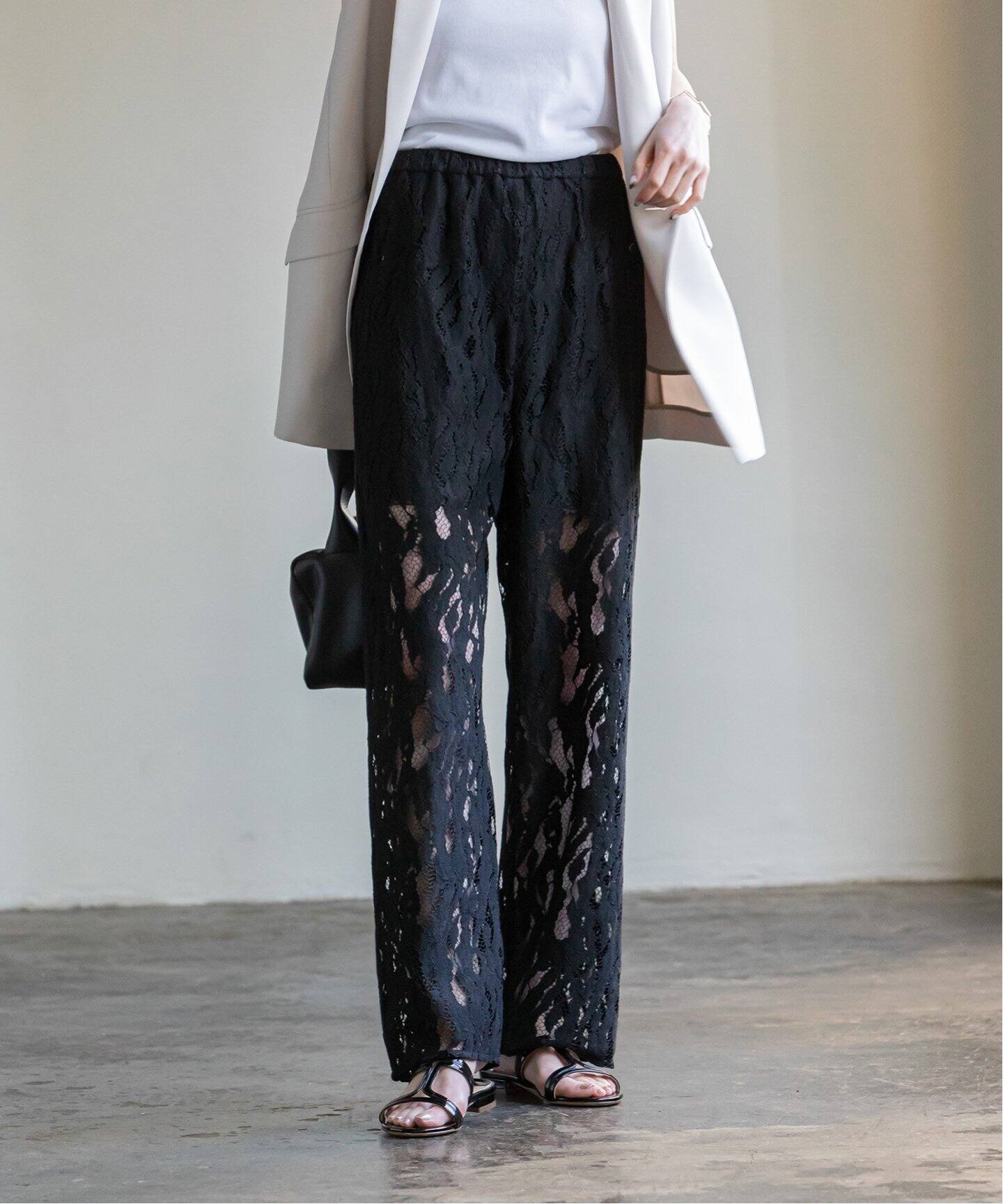 クラウディレースストレートパンツ（スラックス）｜NOBLE（ノーブル  