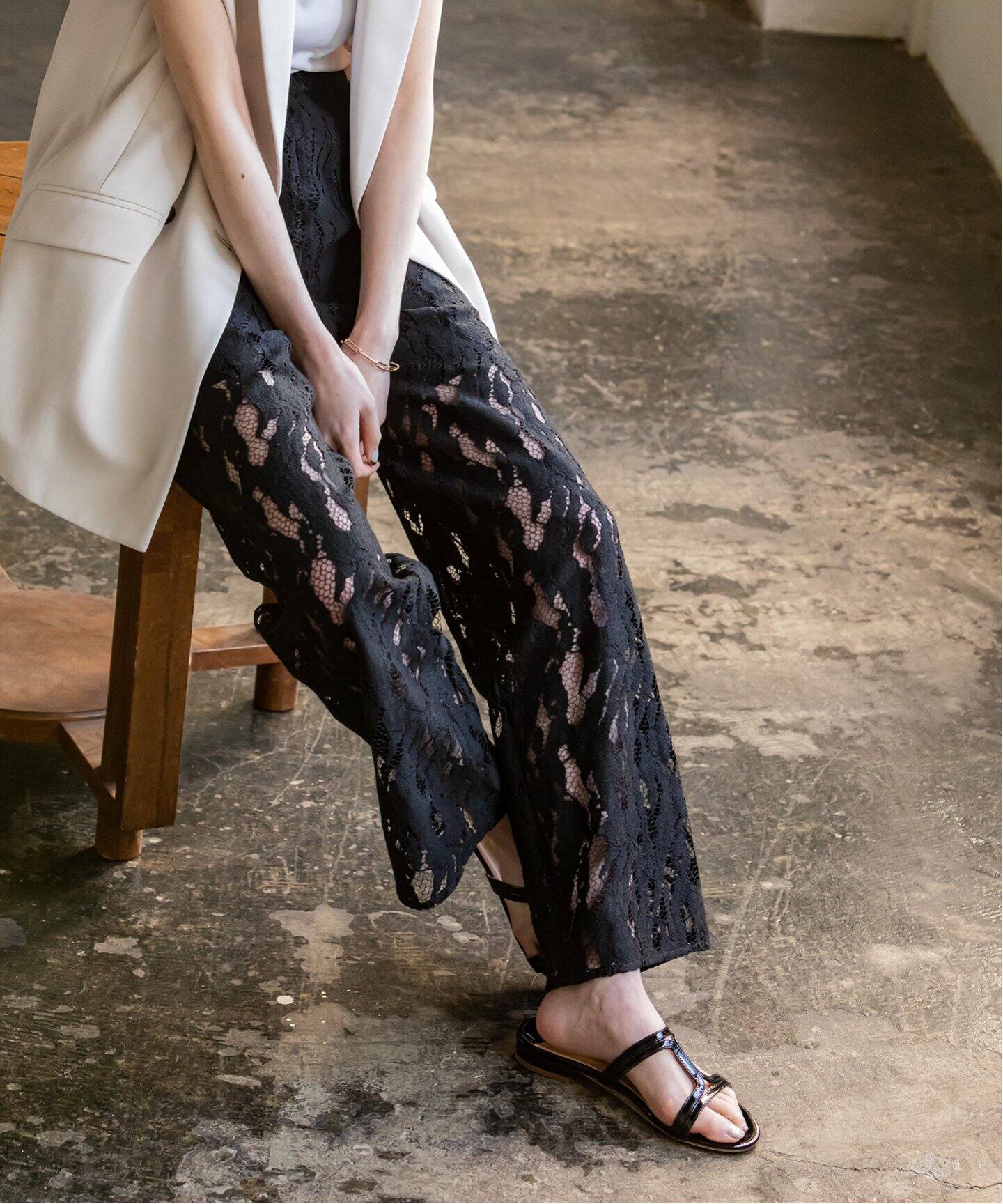 クラウディレースストレートパンツ（スラックス）｜NOBLE（ノーブル  