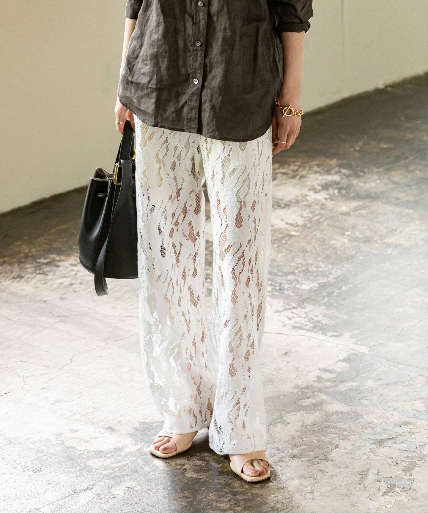 クラウディレースストレートパンツ（スラックス）｜NOBLE（ノーブル  