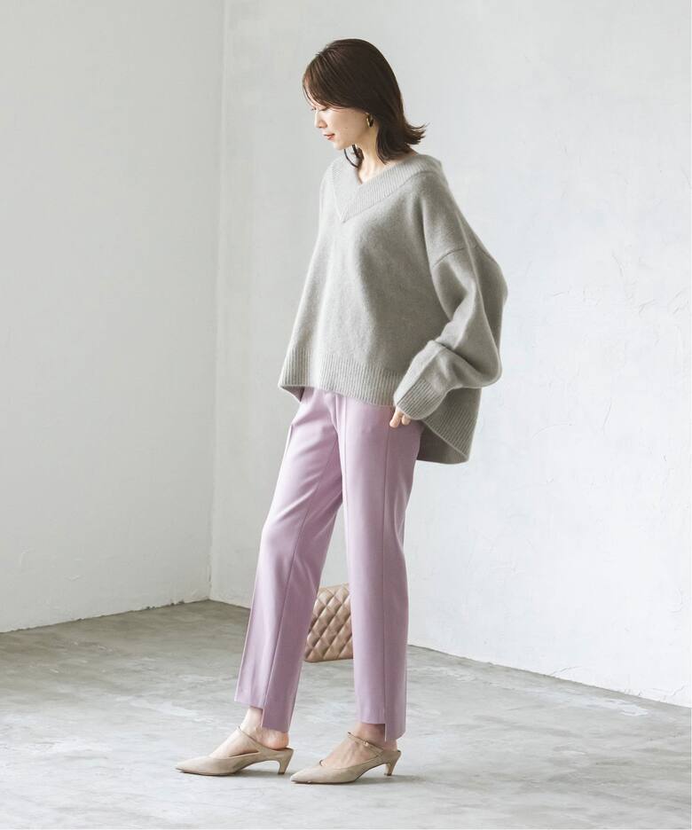 追加》キャロットシルエットステップヘムパンツ（スラックス  