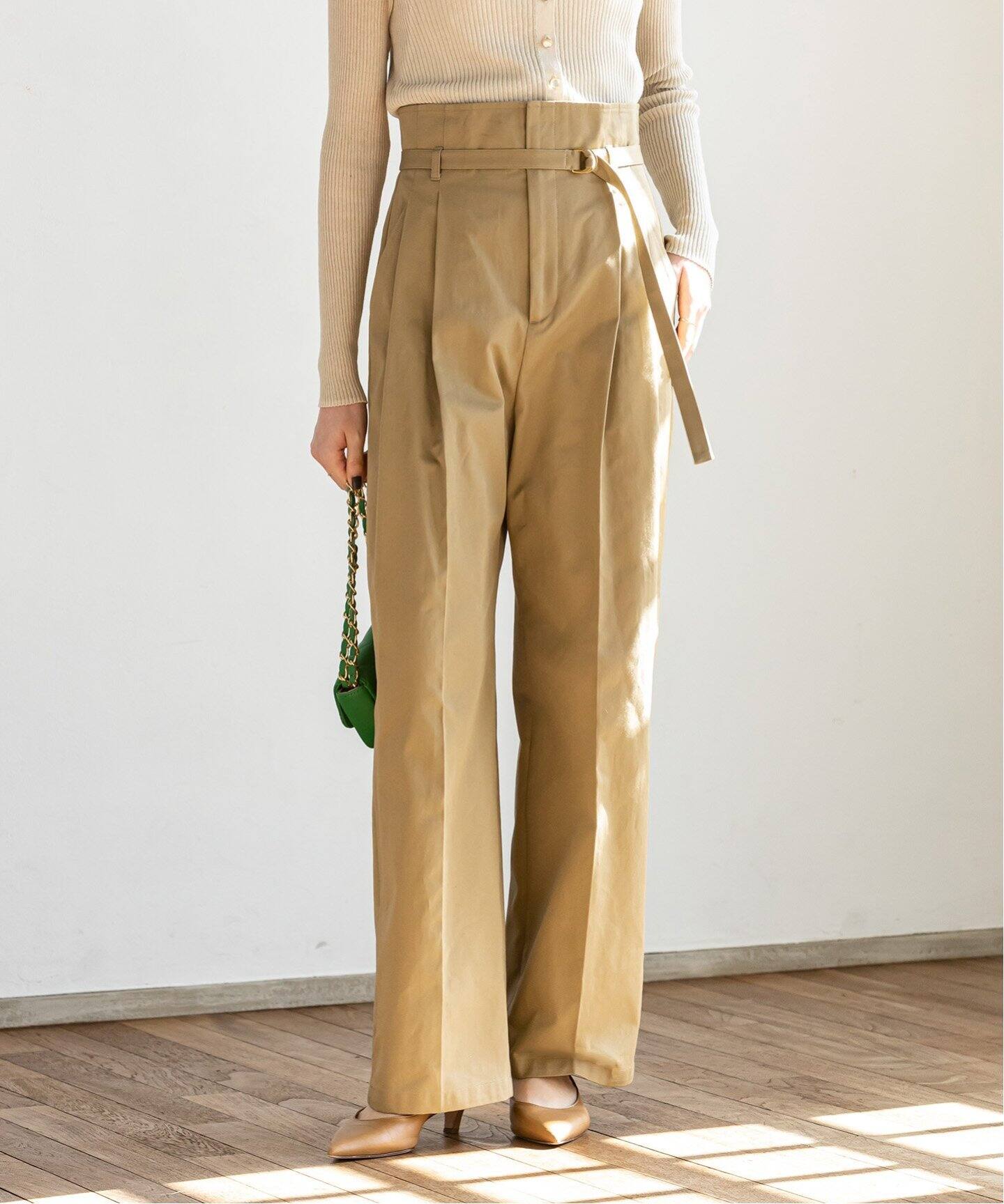 ハイウエストチノパンツ（スラックス）｜NOBLE（ノーブル）の通販  