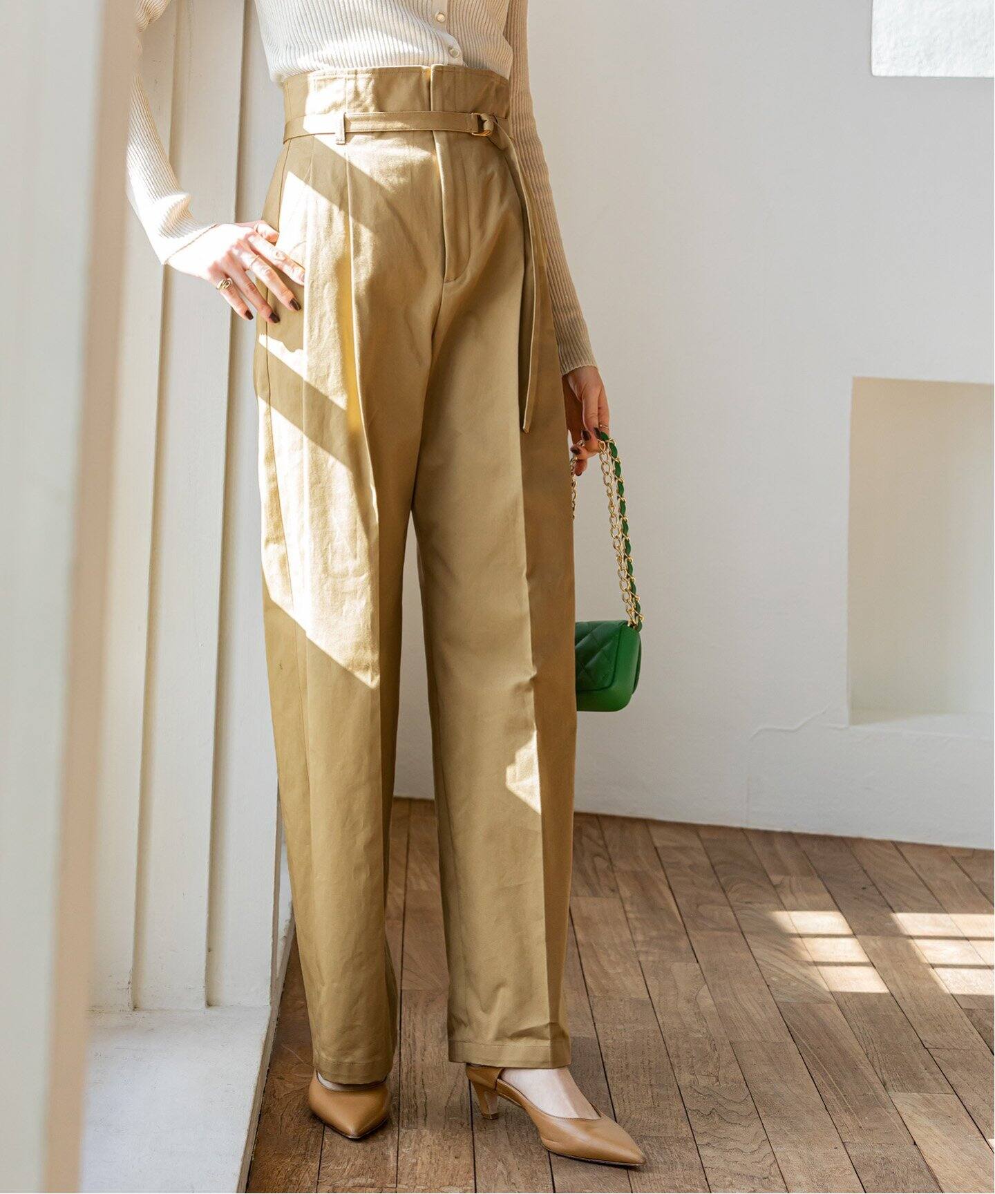 ハイウエストチノパンツ（スラックス）｜NOBLE（ノーブル）の通販  