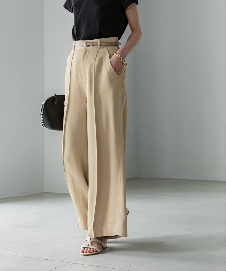 追加》アセテートギャババギーワイドパンツ（スラックス）｜NOBLE  