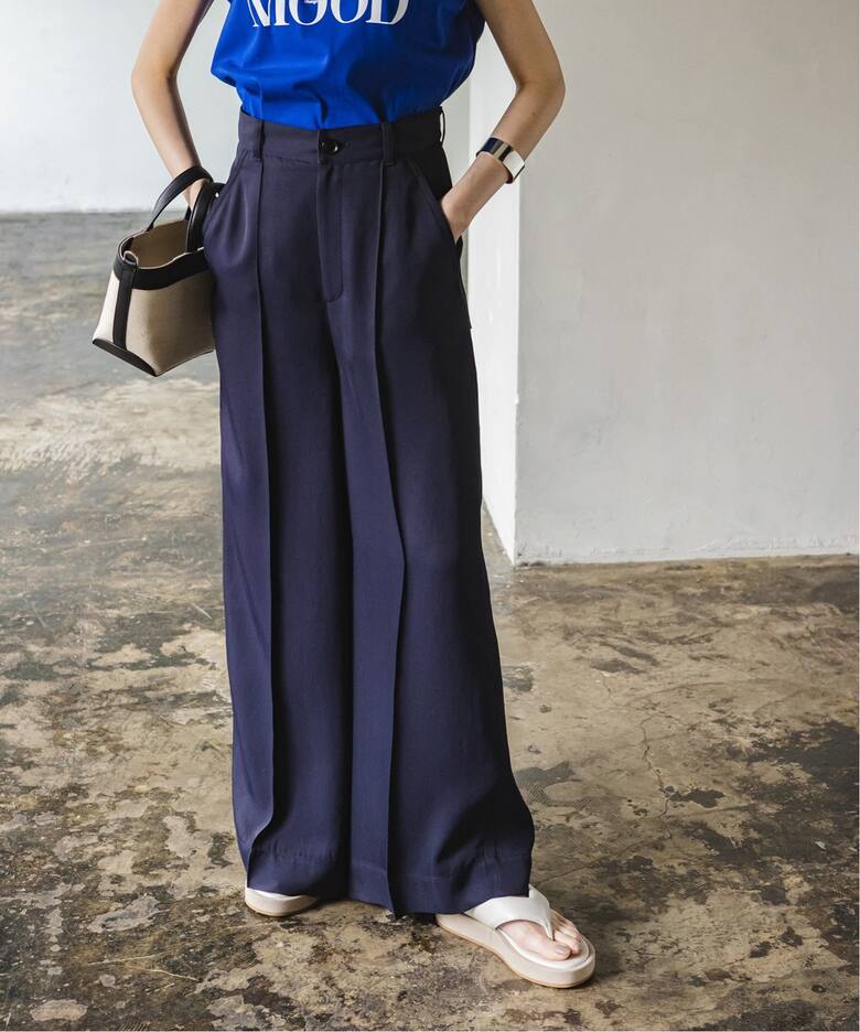 追加》アセテートギャババギーワイドパンツ（スラックス）｜NOBLE  