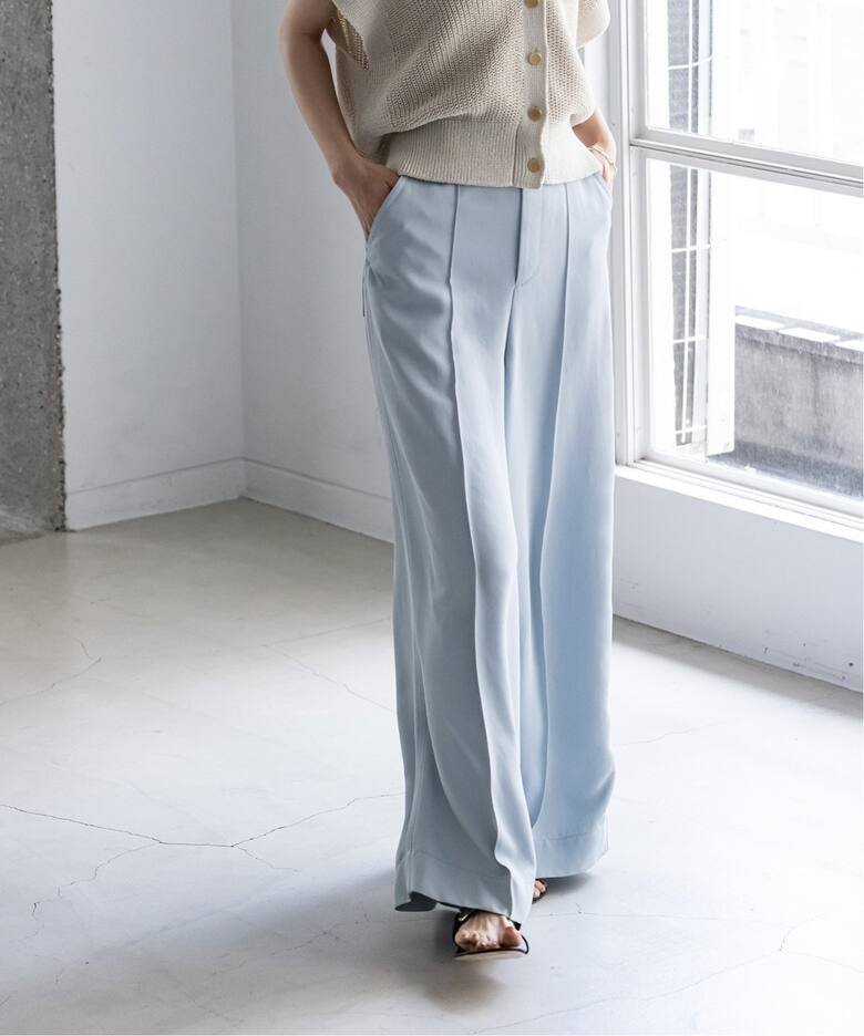追加》アセテートギャババギーワイドパンツ（スラックス）｜NOBLE  