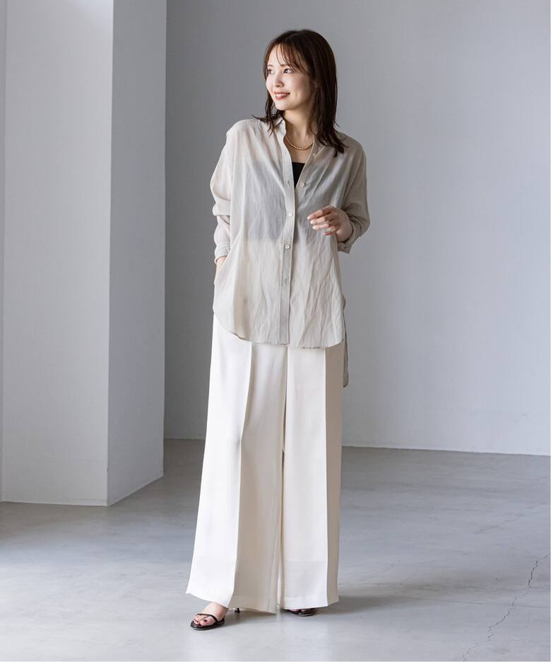 サテンワイドパンツ（スラックス）｜NOBLE（ノーブル）の通販  