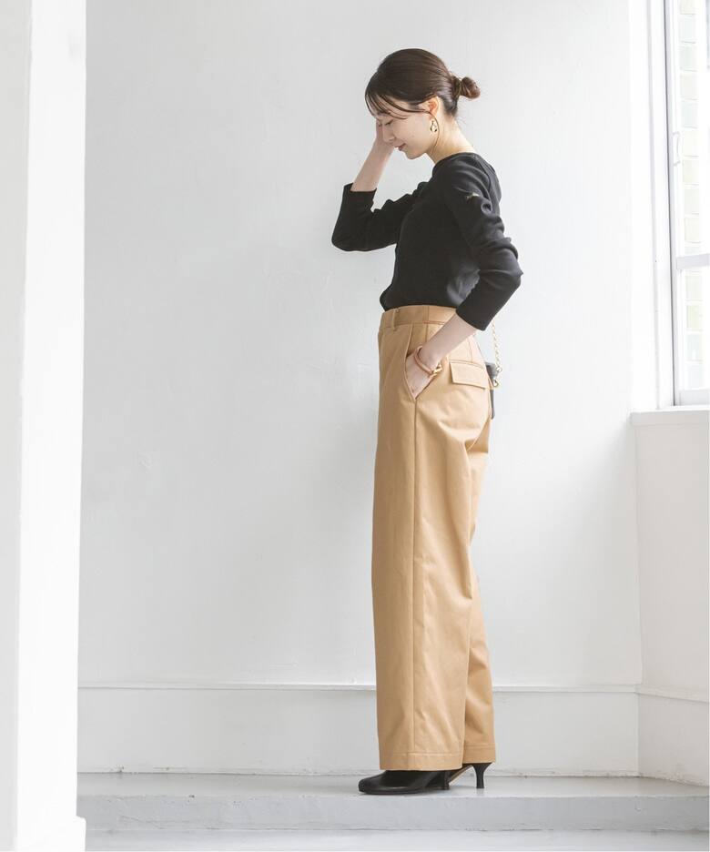 ワイドチノクロスストレートパンツ（スラックス）｜NOBLE（ノーブル  
