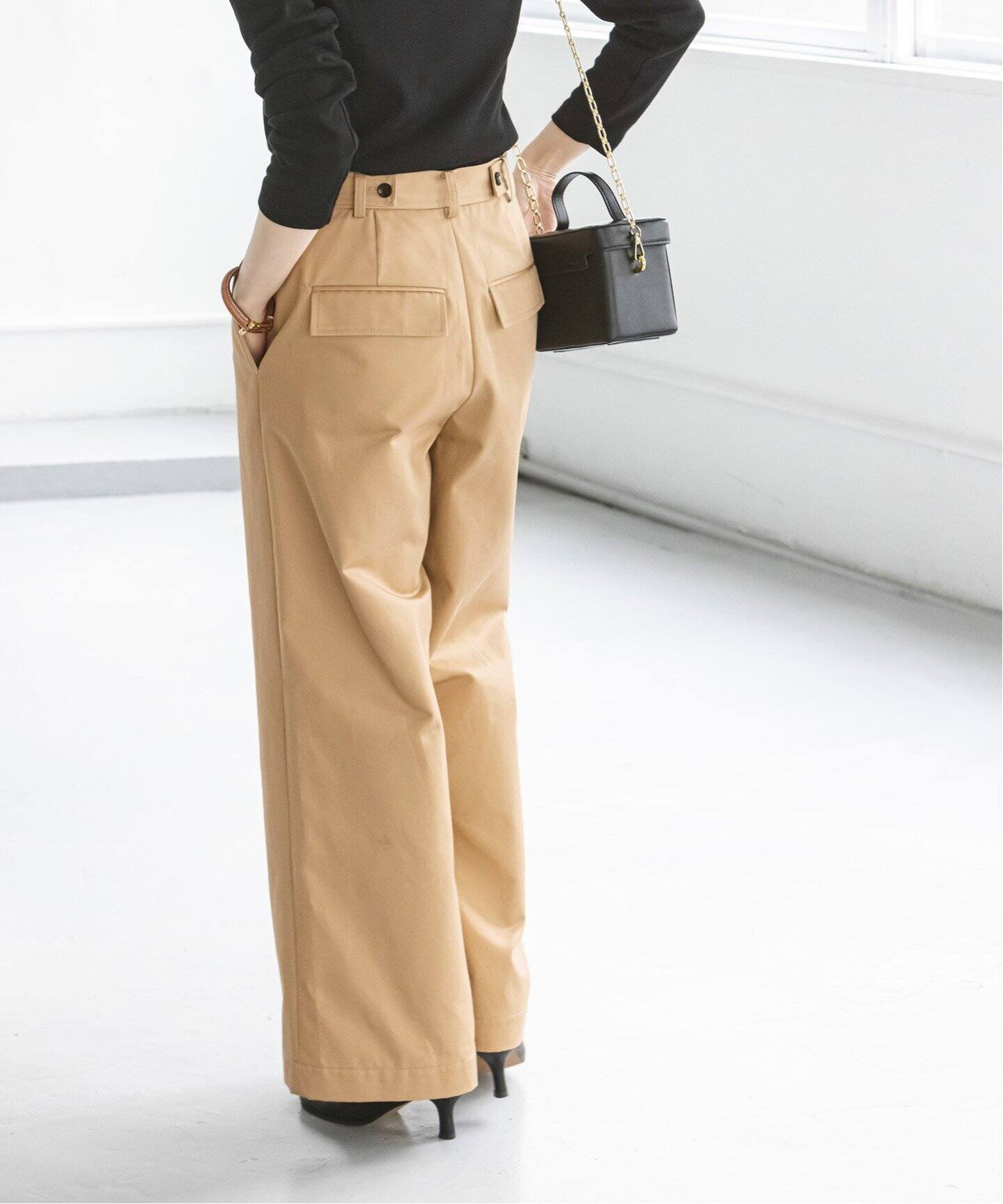 ワイドチノクロスストレートパンツ（スラックス）｜NOBLE（ノーブル  