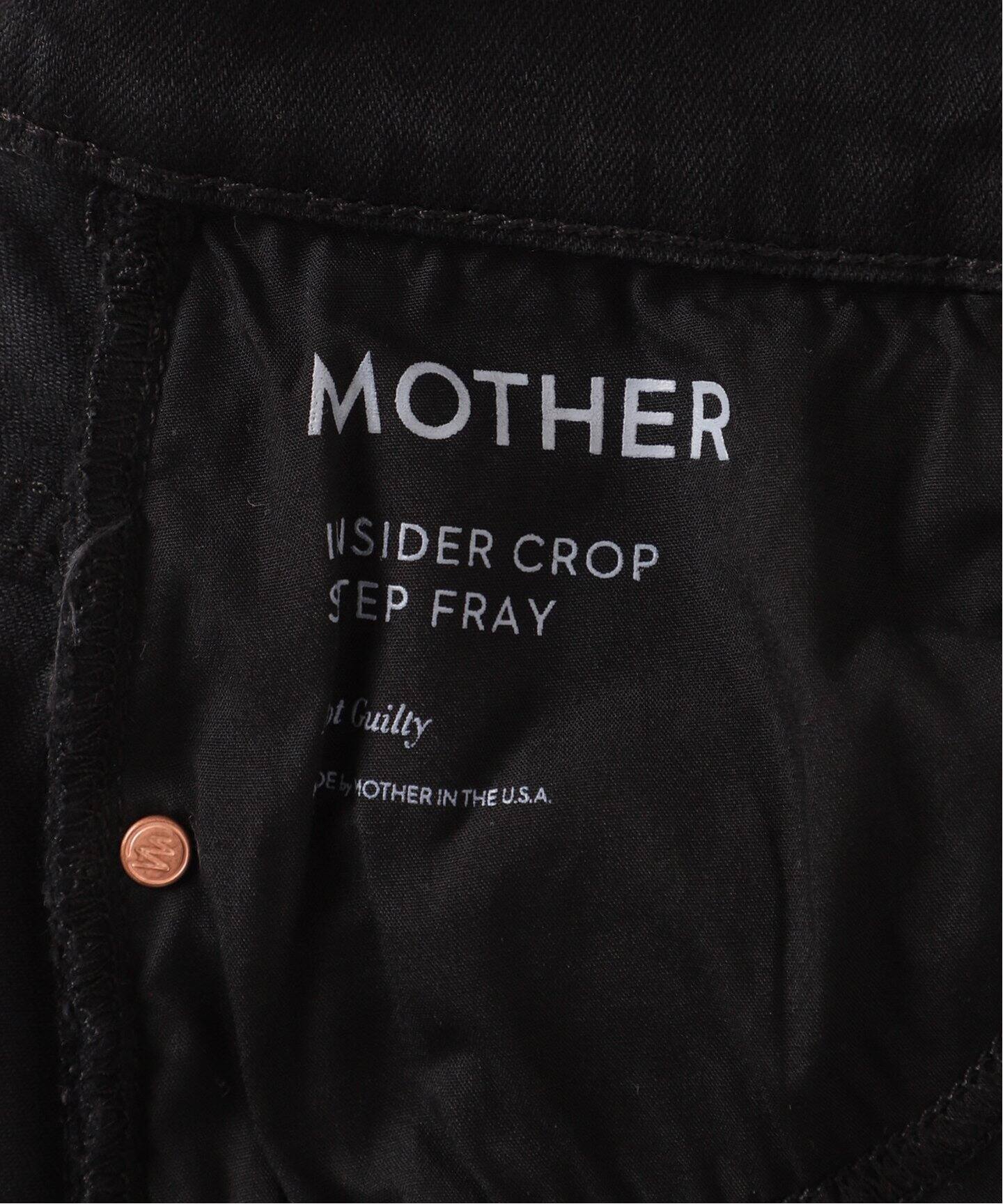 MOTHER】INSIDER CROP STEP FRAY(ブラック)（デニムパンツ・ジーンズ 