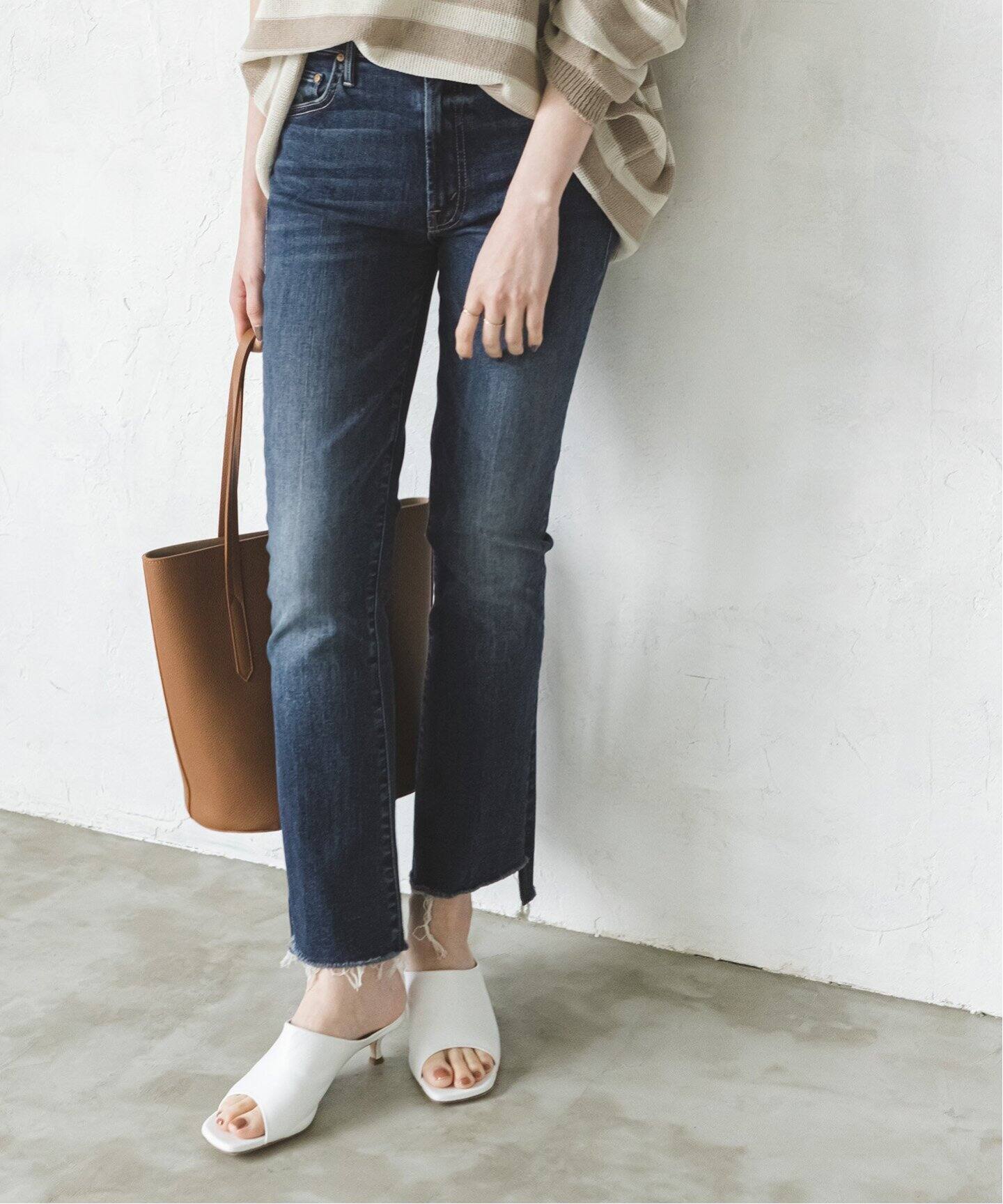 MOTHER】INSIDER CROP STEP FRAY(インディゴ)（デニムパンツ・ジーンズ  