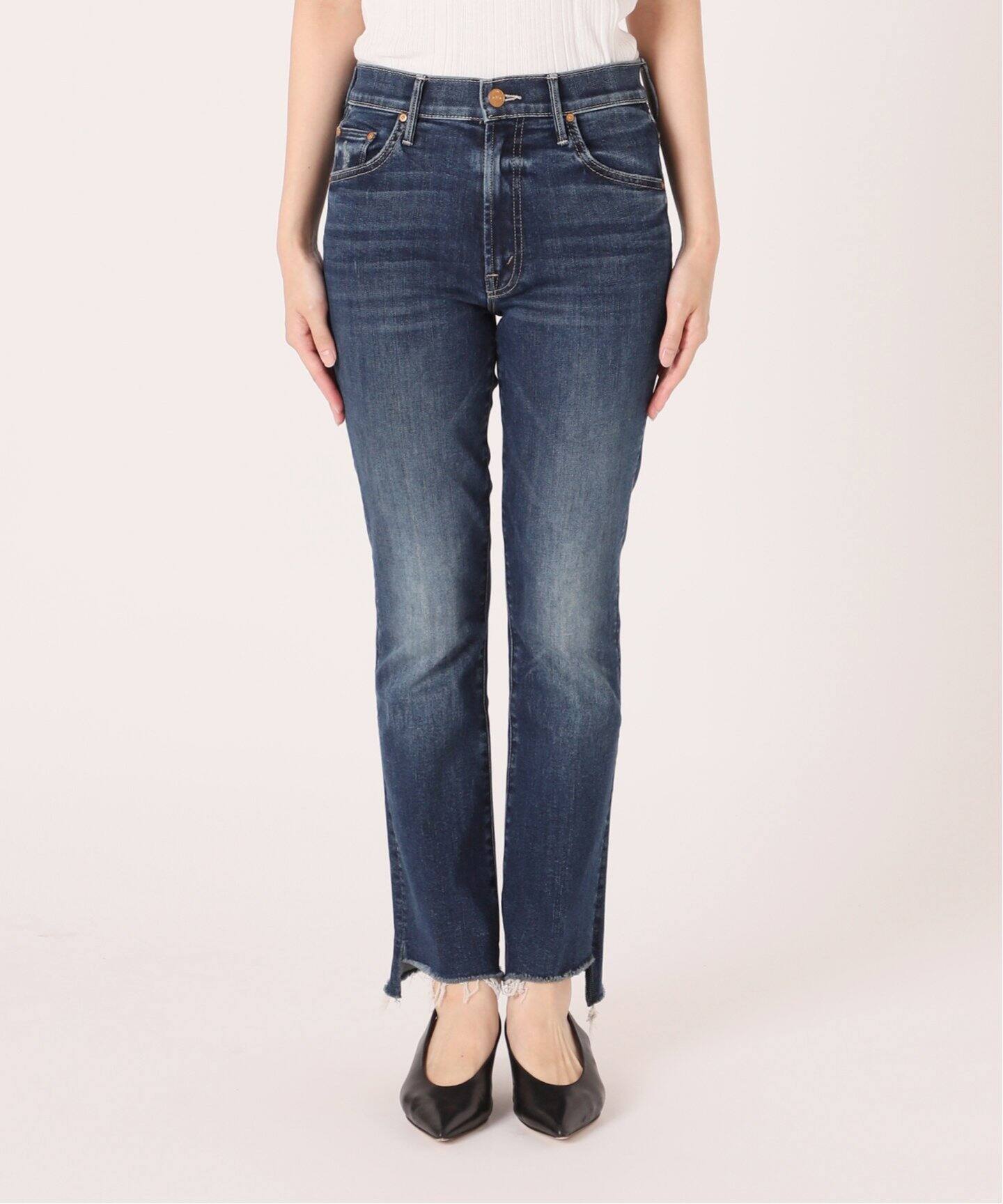 MOTHER】INSIDER CROP STEP FRAY(インディゴ)（デニムパンツ・ジーンズ 