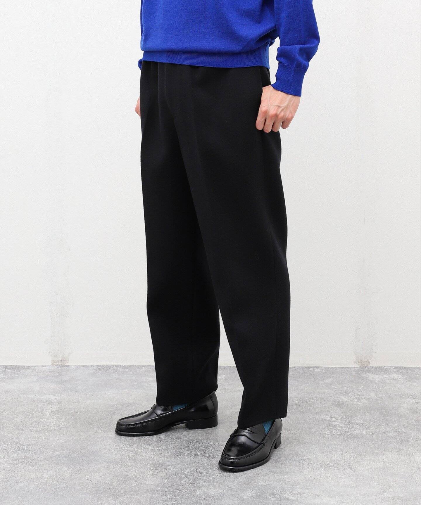 LA BOUCLE / ラブ―クル】ウールカシミヤ ワイド テーパードイージーPT 