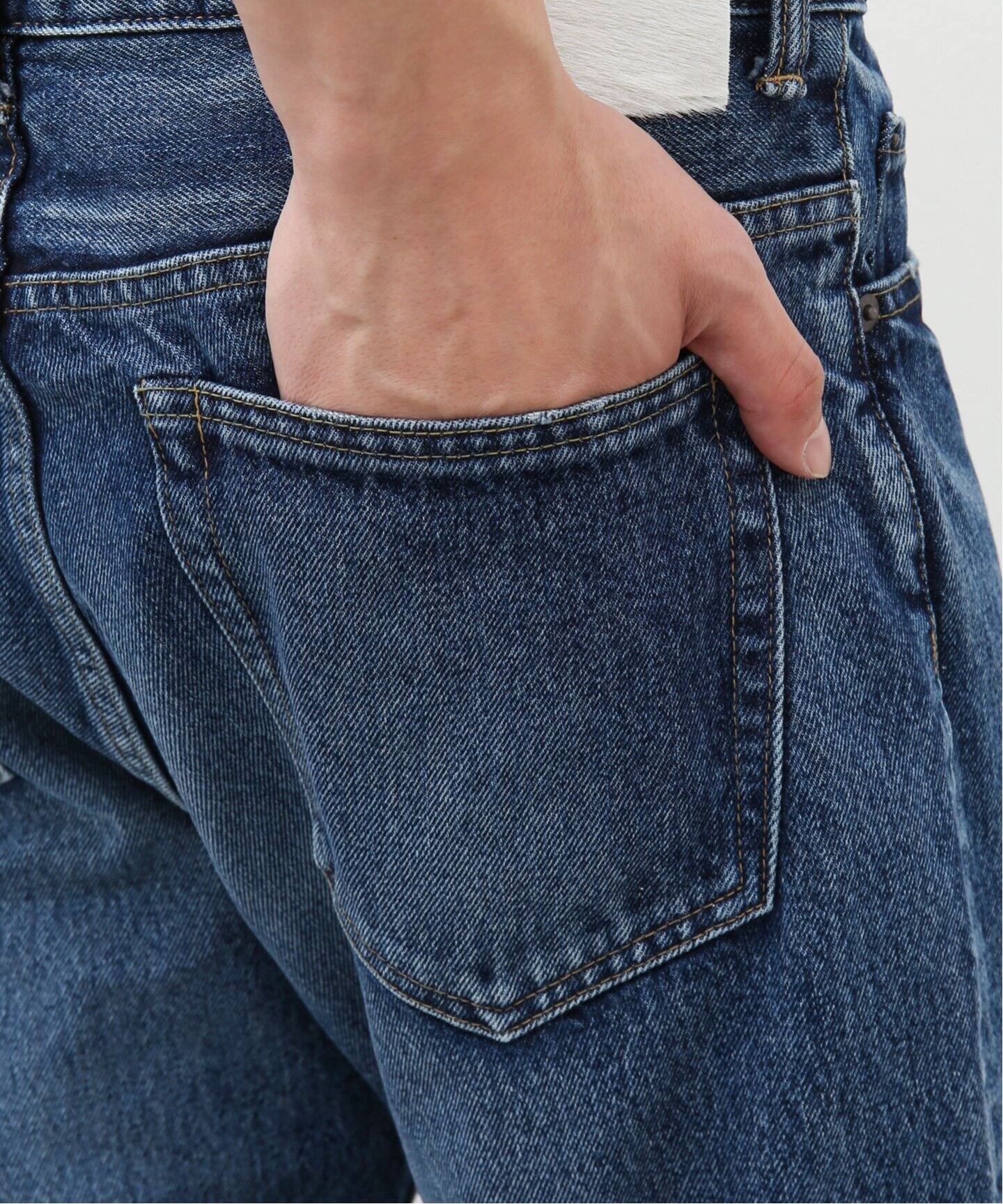 日本製/オベリスク/30inch/ グレー ブーツカットデニム 膝パッチ付き 