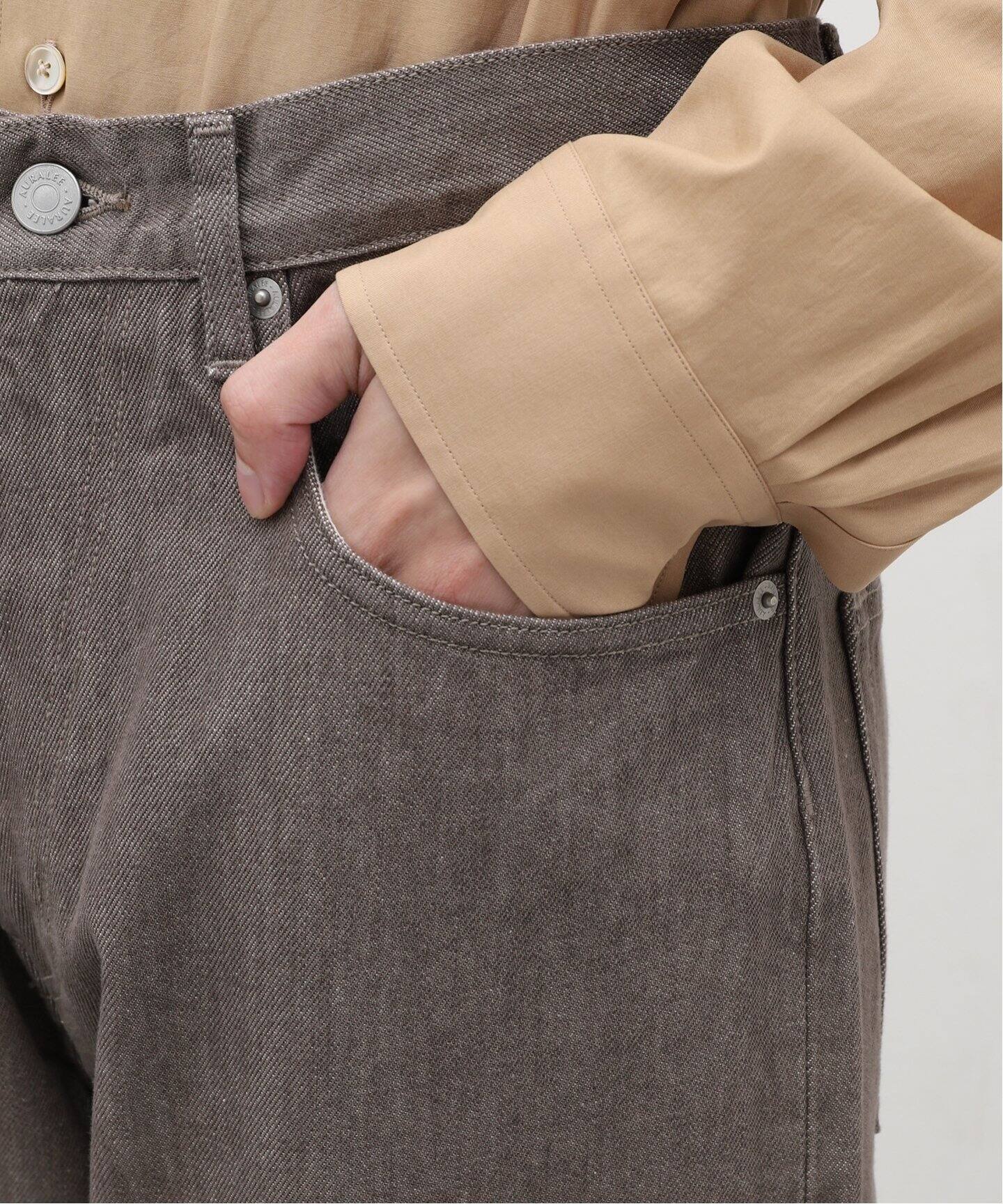 AURALEE / オーラリー】HARD TWIST BROWN DENIM WIDE パンツ（デニム 