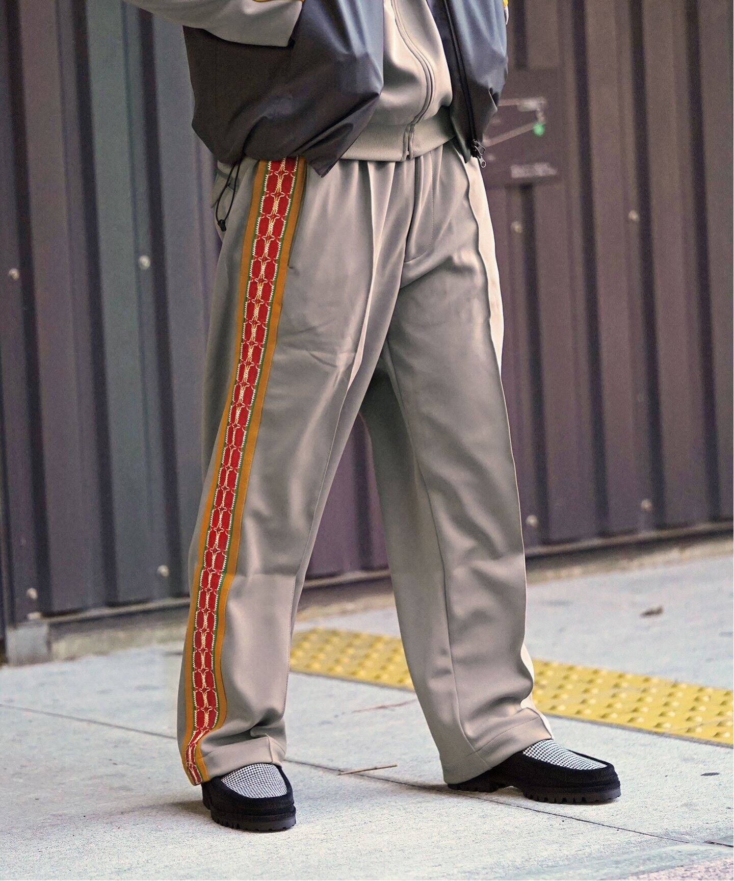 Sasquatchfabrix.】LACE TAPE STRAIGHT TRACK PANTS（ジャージ 