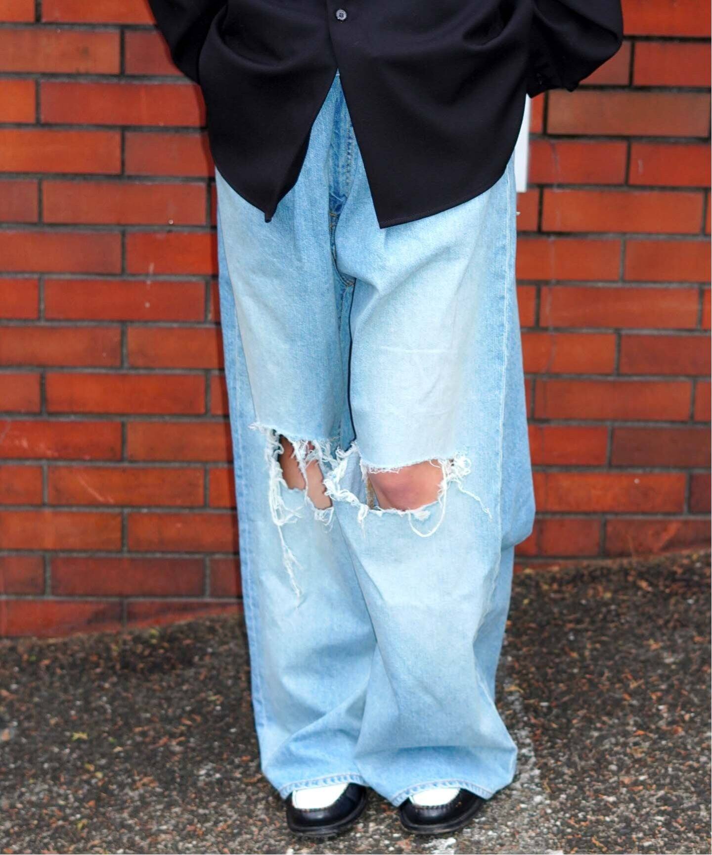 JIEDA / ジエダ】DAMAGE ONE TUCK WIDE STRAIGHT DENIM（デニムパンツ 
