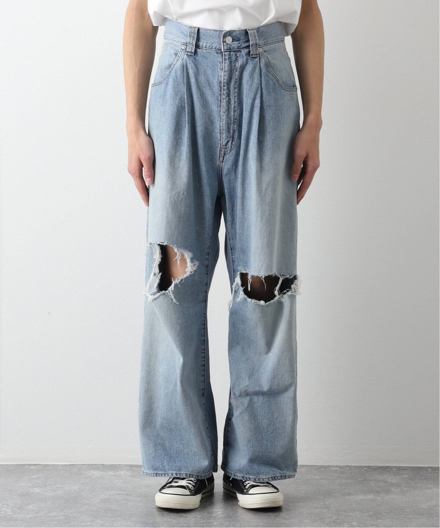 JIEDA / ジエダ】DAMAGE ONE TUCK WIDE STRAIGHT DENIM（デニムパンツ 
