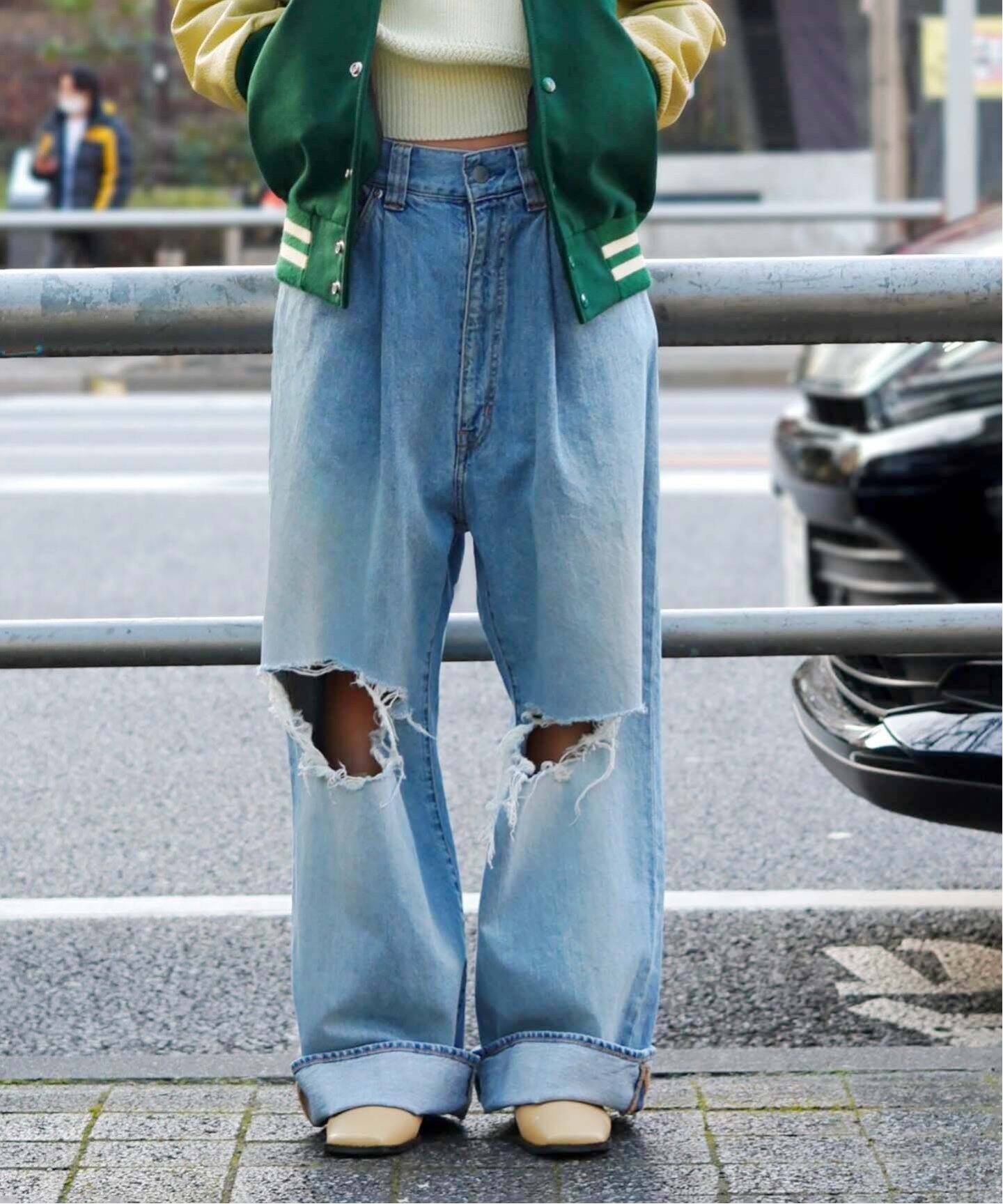 JIEDA / ジエダ】DAMAGE ONE TUCK WIDE STRAIGHT DENIM（デニムパンツ  