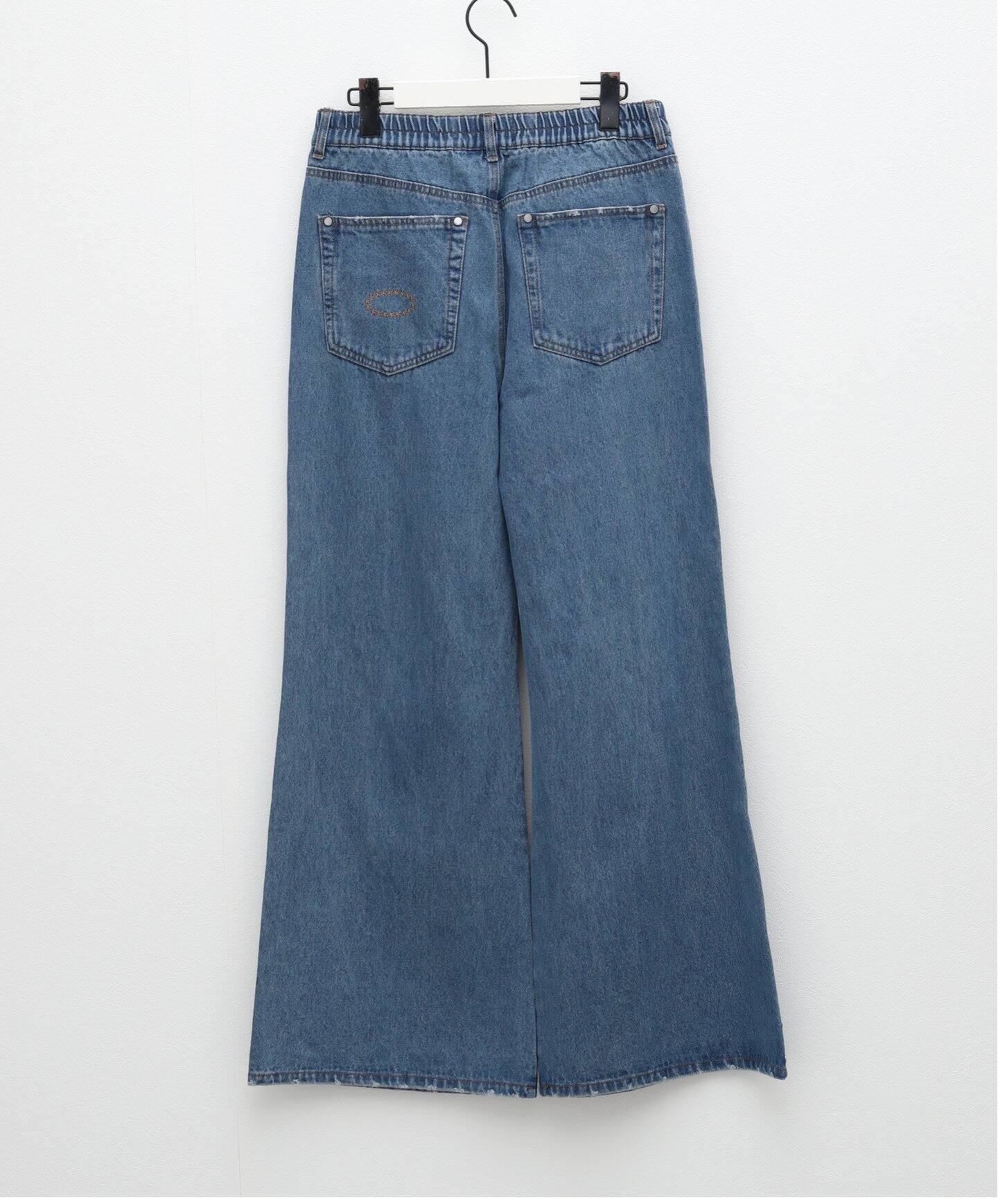 AFB / エーエフビー】STUDS DAMAGED BAGGY PANTS（デニムパンツ 