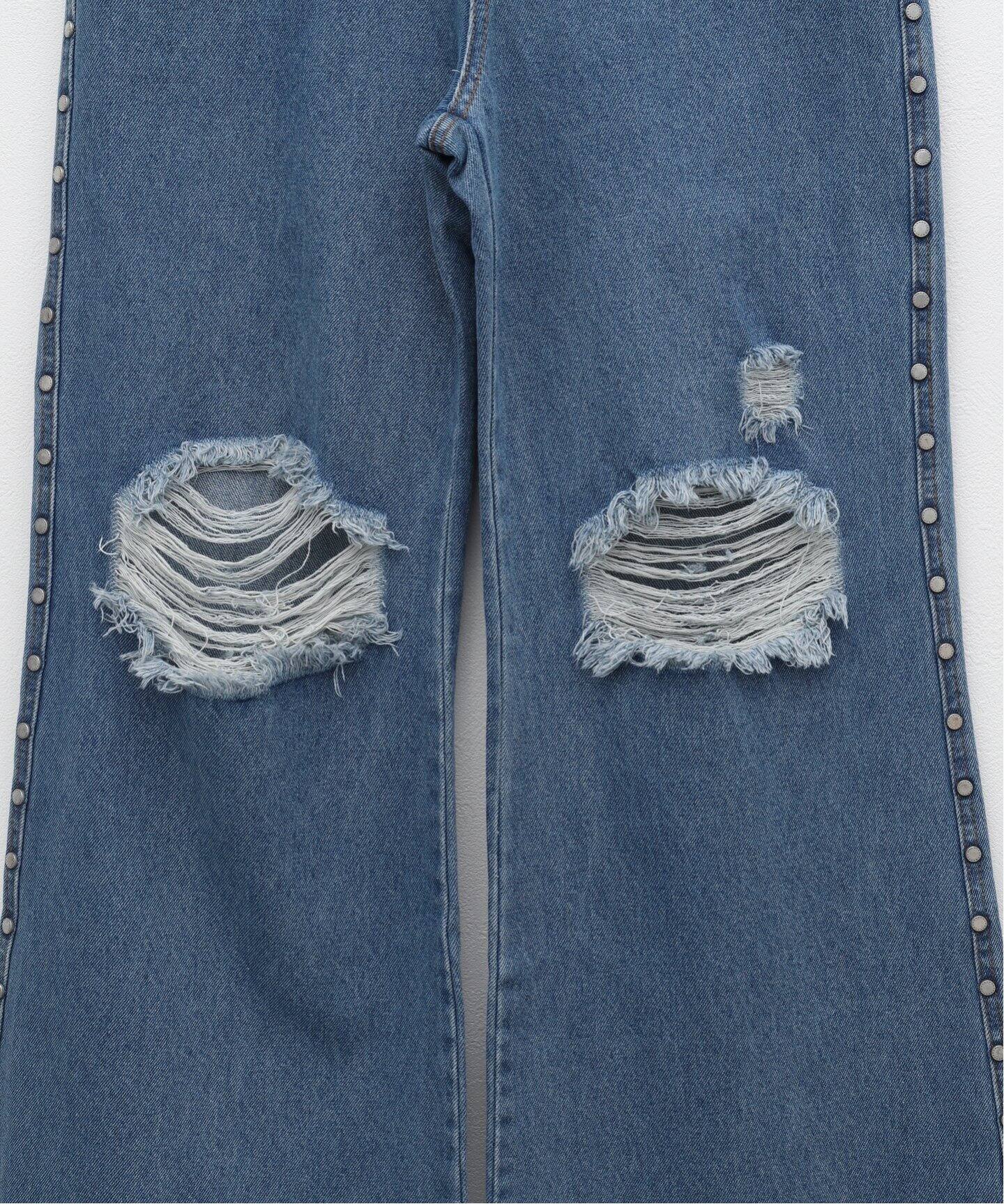 AFB / エーエフビー】STUDS DAMAGED BAGGY PANTS（デニムパンツ 