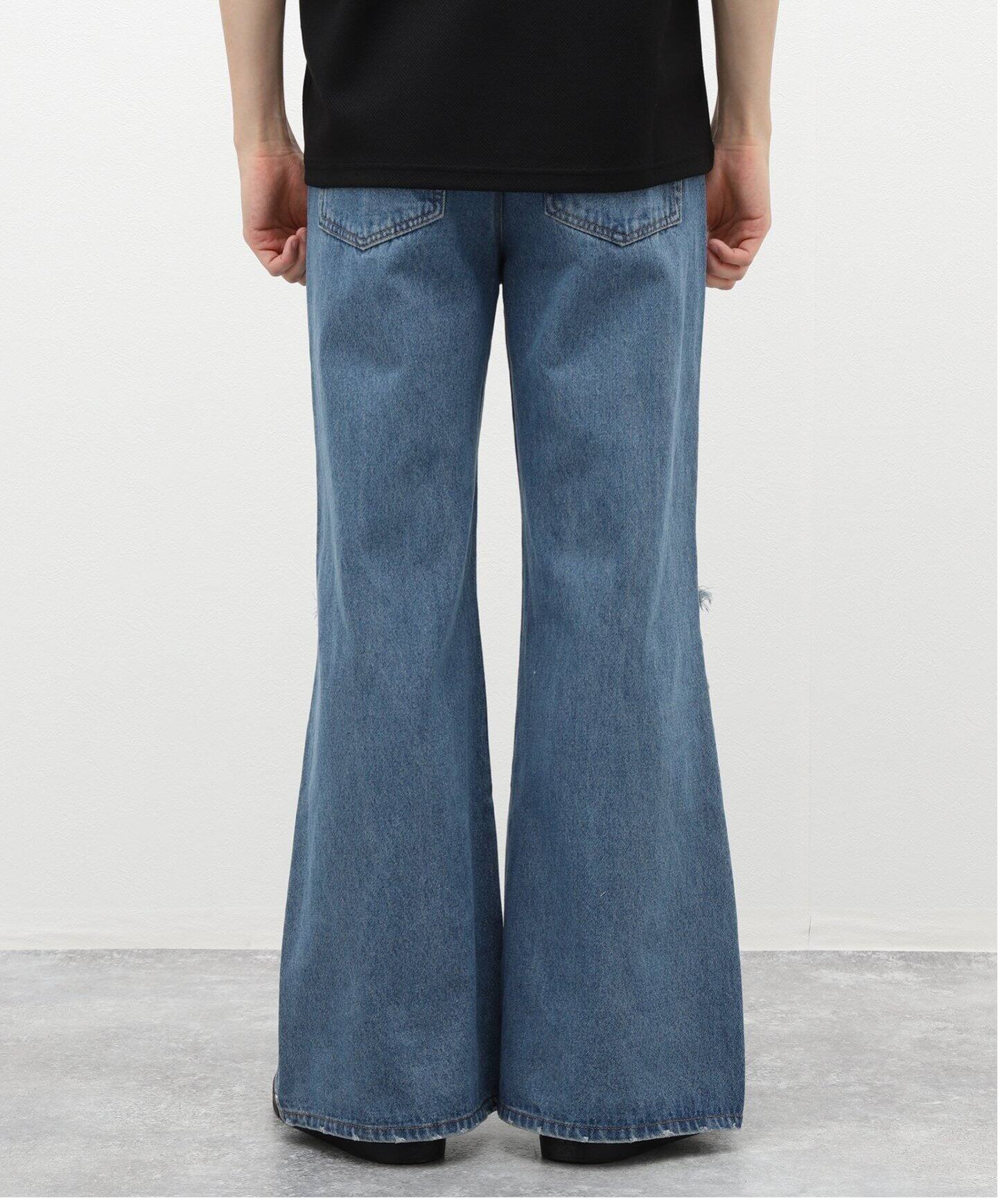 AFB / エーエフビー】STUDS DAMAGED BAGGY PANTS（デニムパンツ 
