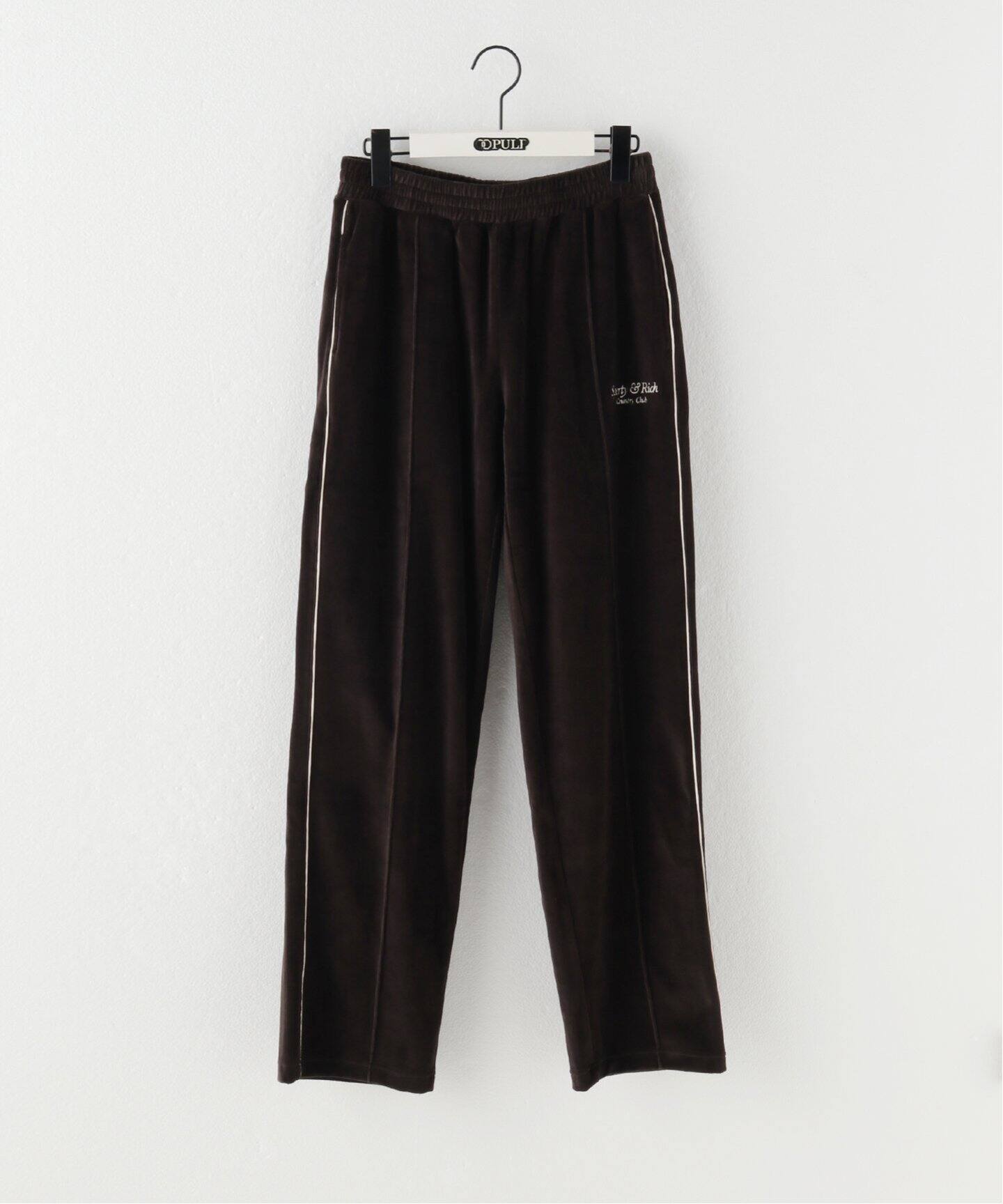 SPORTY&RICH / スポーティアンドリッチ】SCRIPT VELOUR TRACK PANTS 
