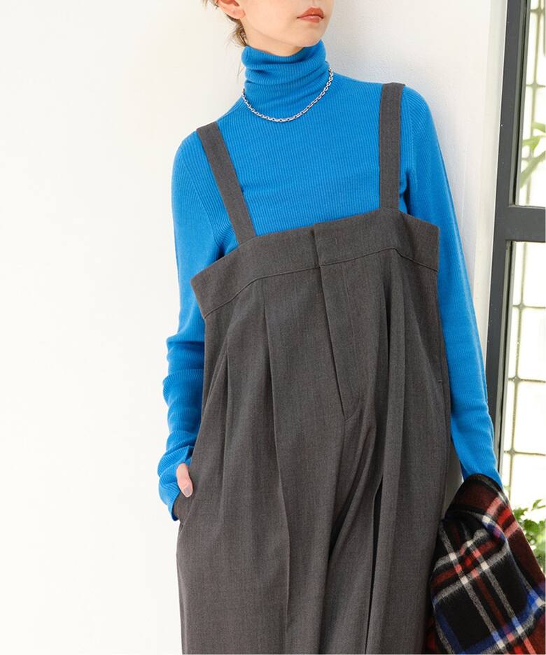 クリアツイルハイウエストサロペットパンツ（サロペット 