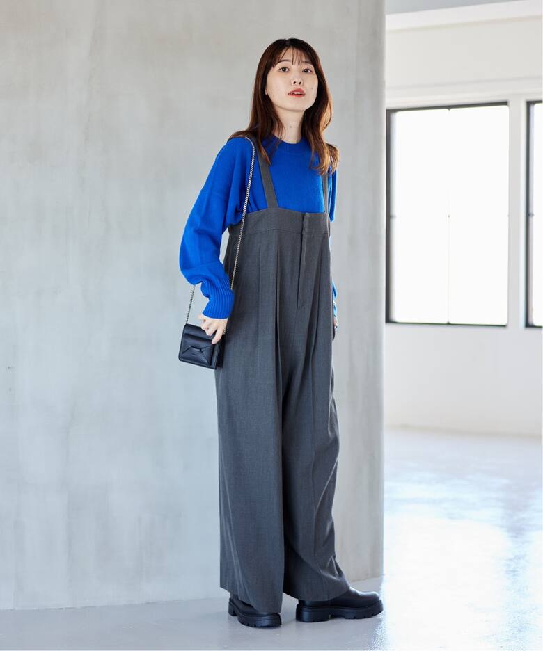 クリアツイルハイウエストサロペットパンツ（サロペット 
