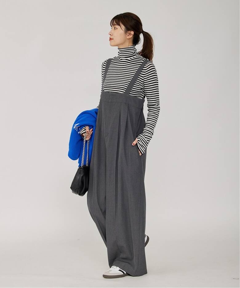 クリアツイルハイウエストサロペットパンツ（サロペット 