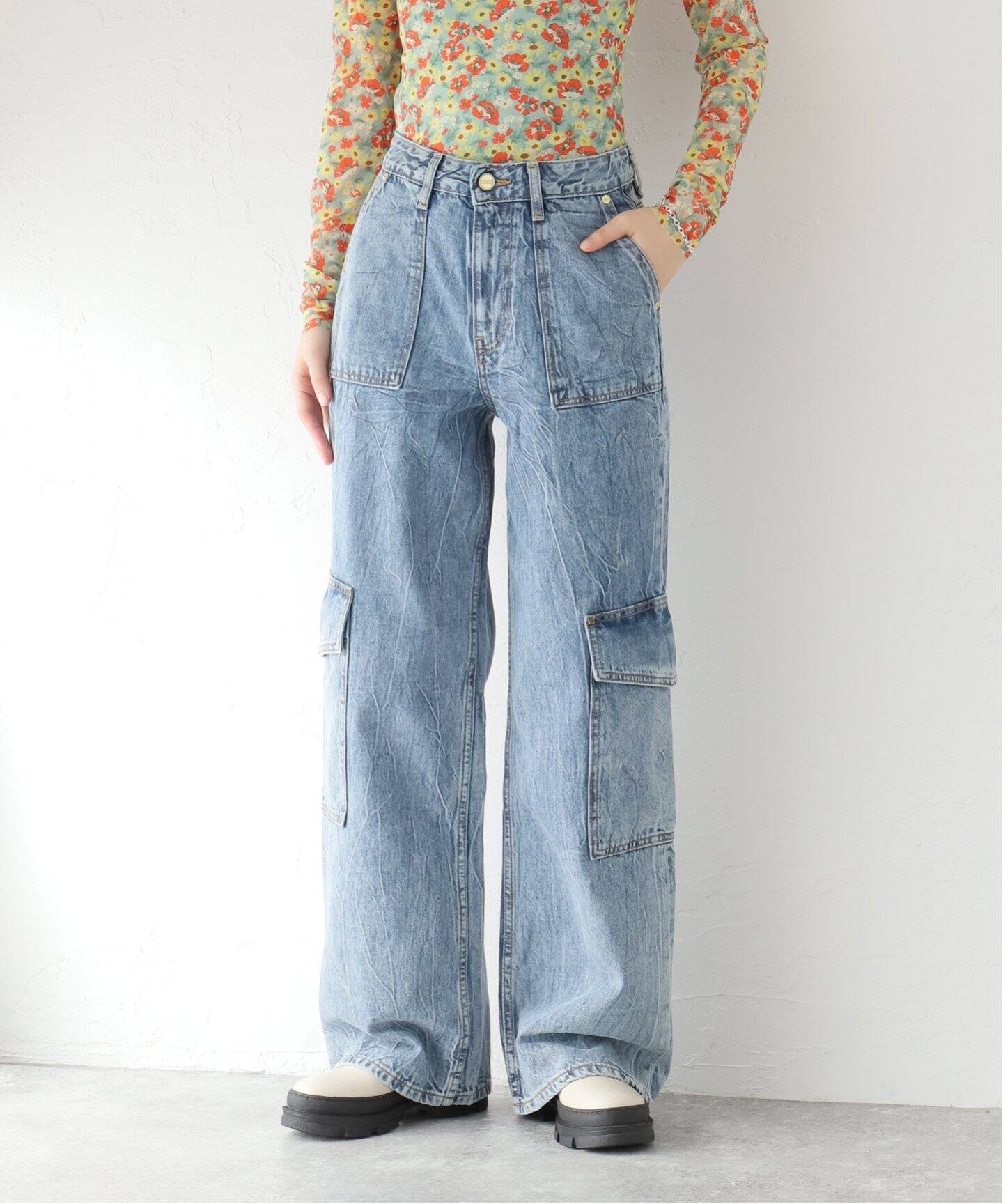 GANNI / ガニー】 Crinkle Denim Angi：デニム（デニムパンツ 