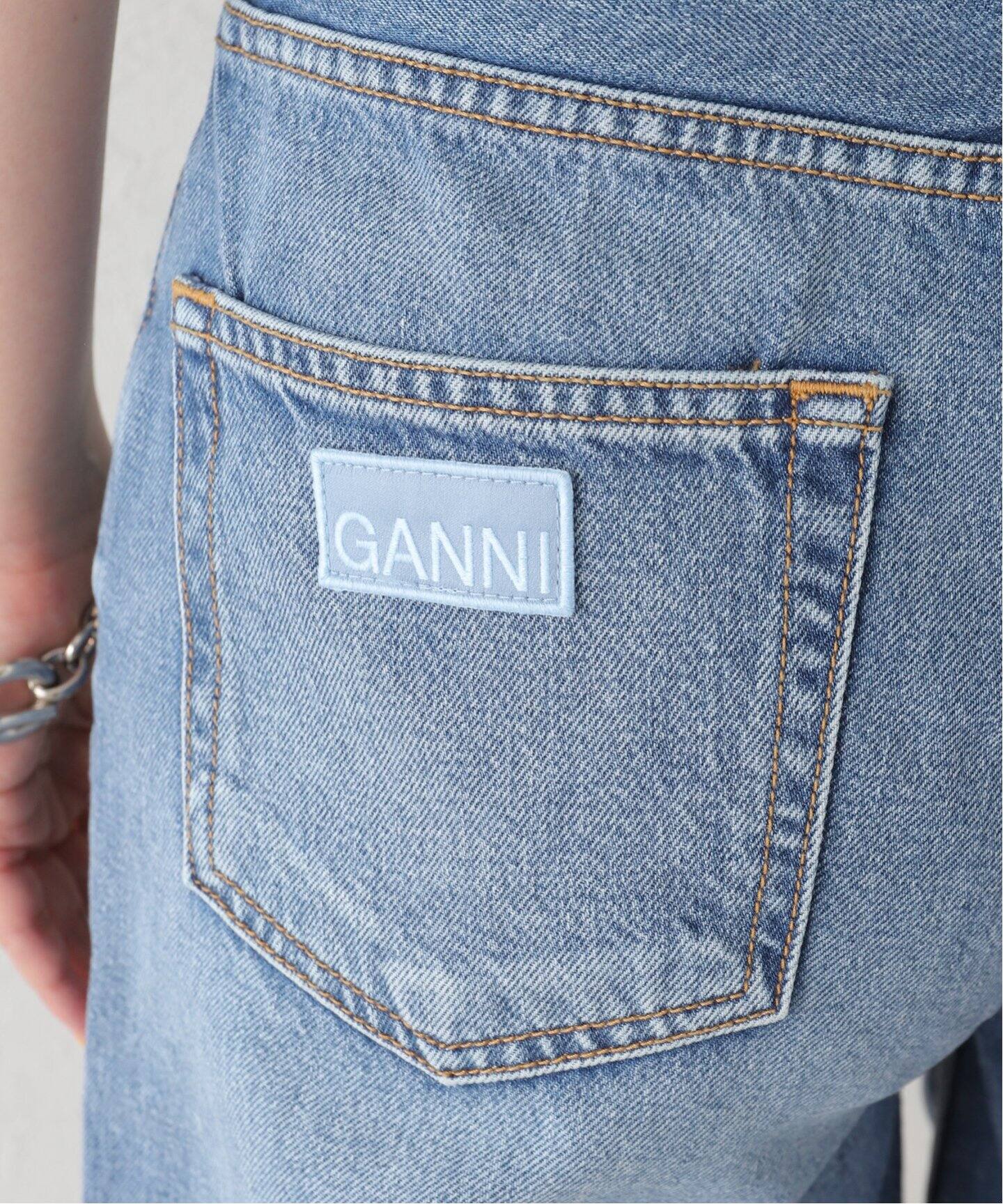 GANNI / ガニー】Vintage Washed Denim Wide Shorts：ショートパンツ  
