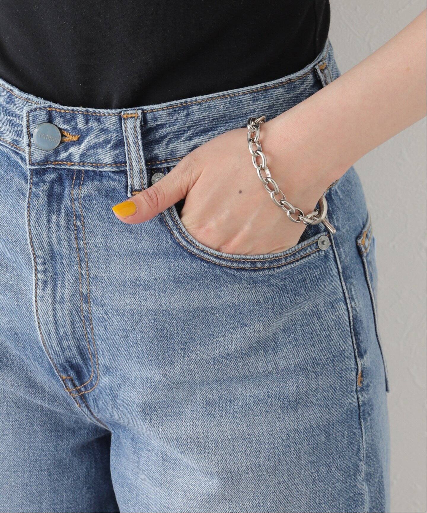 GANNI / ガニー】Vintage Washed Denim Wide Shorts：ショートパンツ 