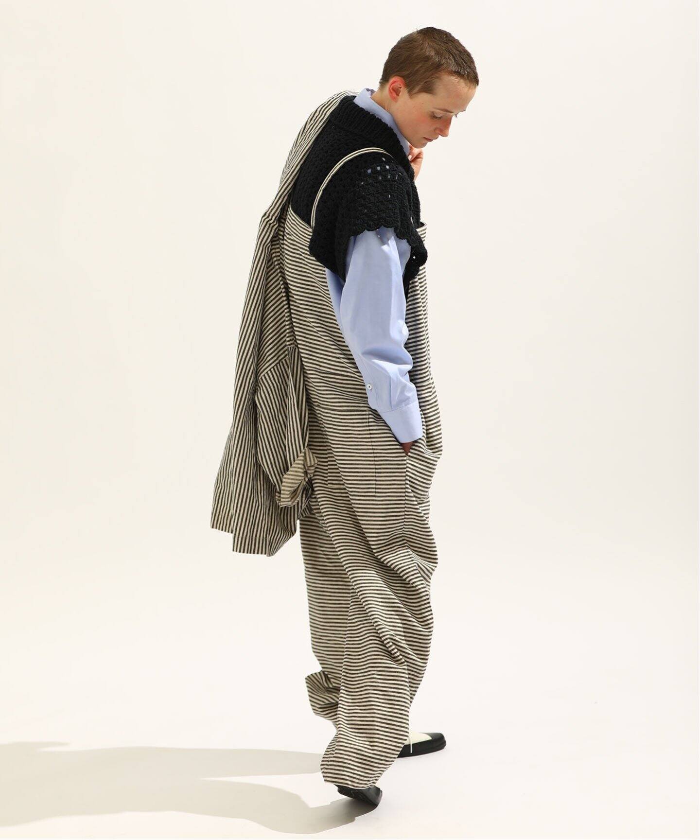 ヘリンボーダーキャミサロペット（サロペット／オーバーオール  