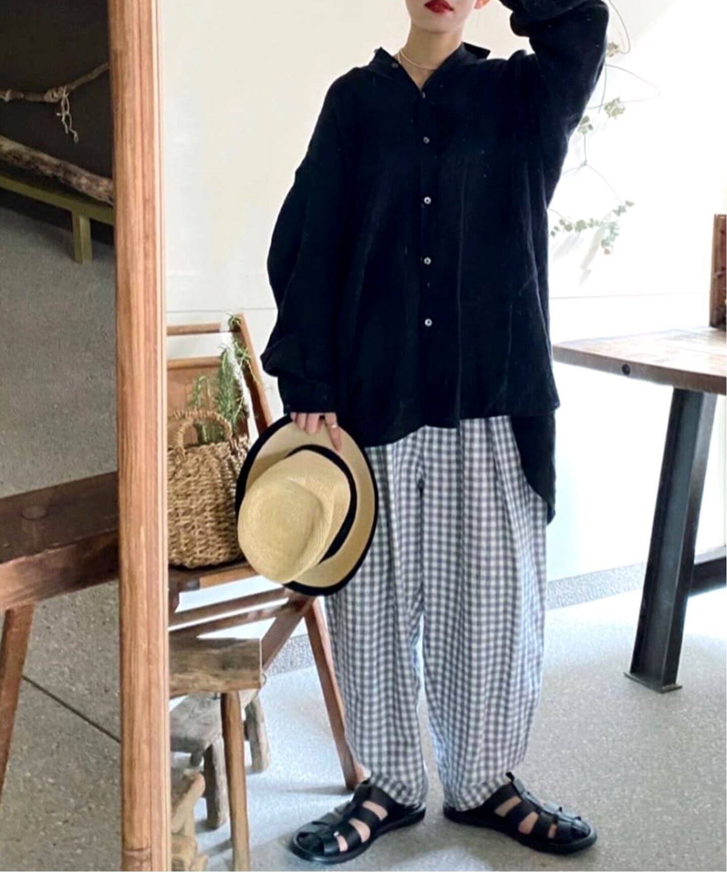 リネンチェック イージータックパンツ（その他パンツ）｜journal  