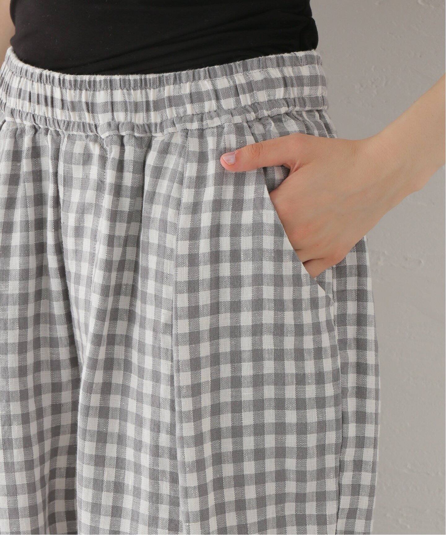 リネンチェック イージータックパンツ（その他パンツ）｜journal  