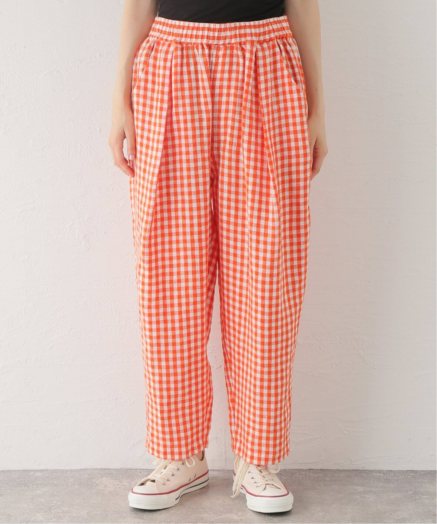 リネンチェック イージータックパンツ（その他パンツ）｜journal  