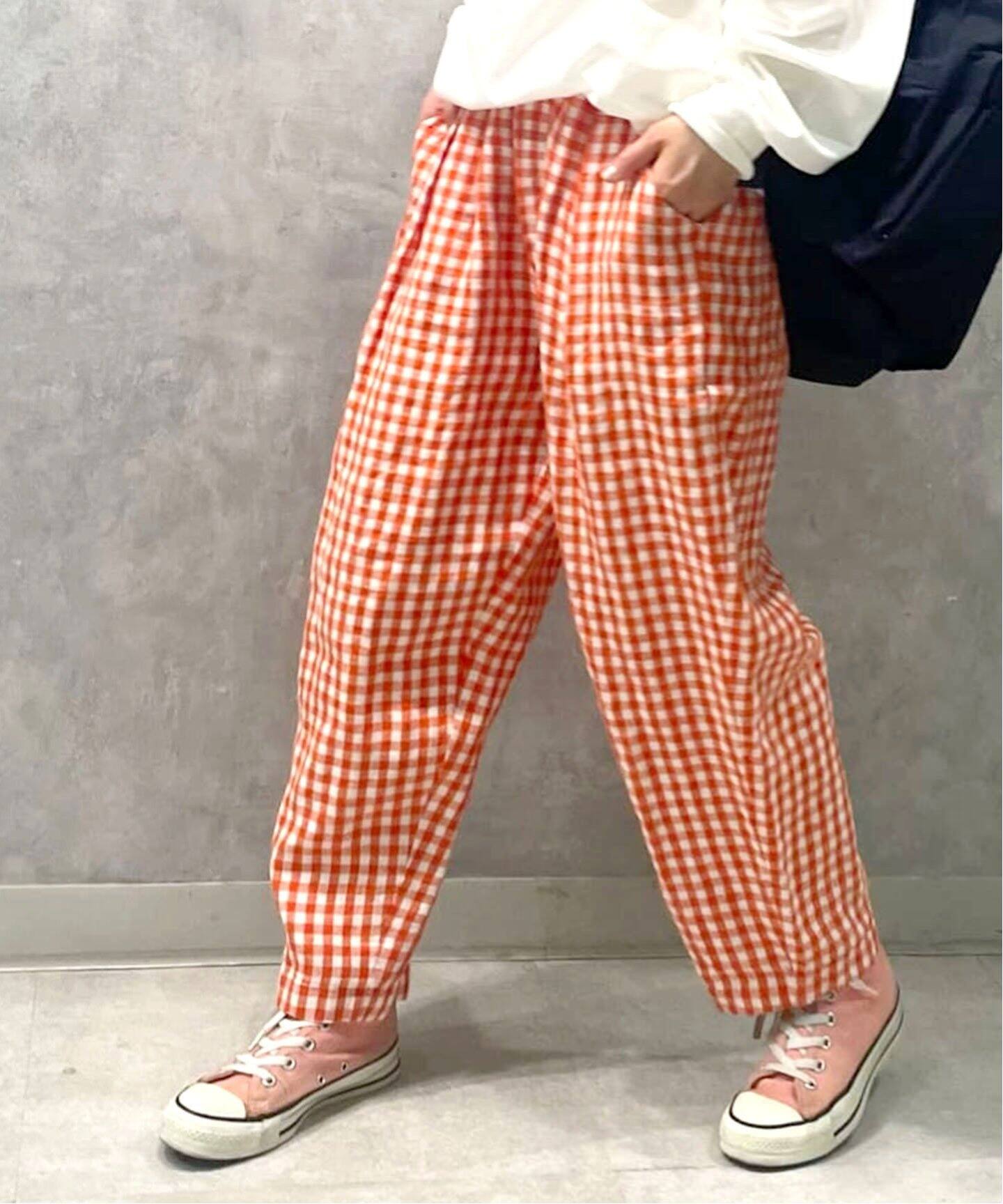 リネンチェック イージータックパンツ（その他パンツ）｜journal  