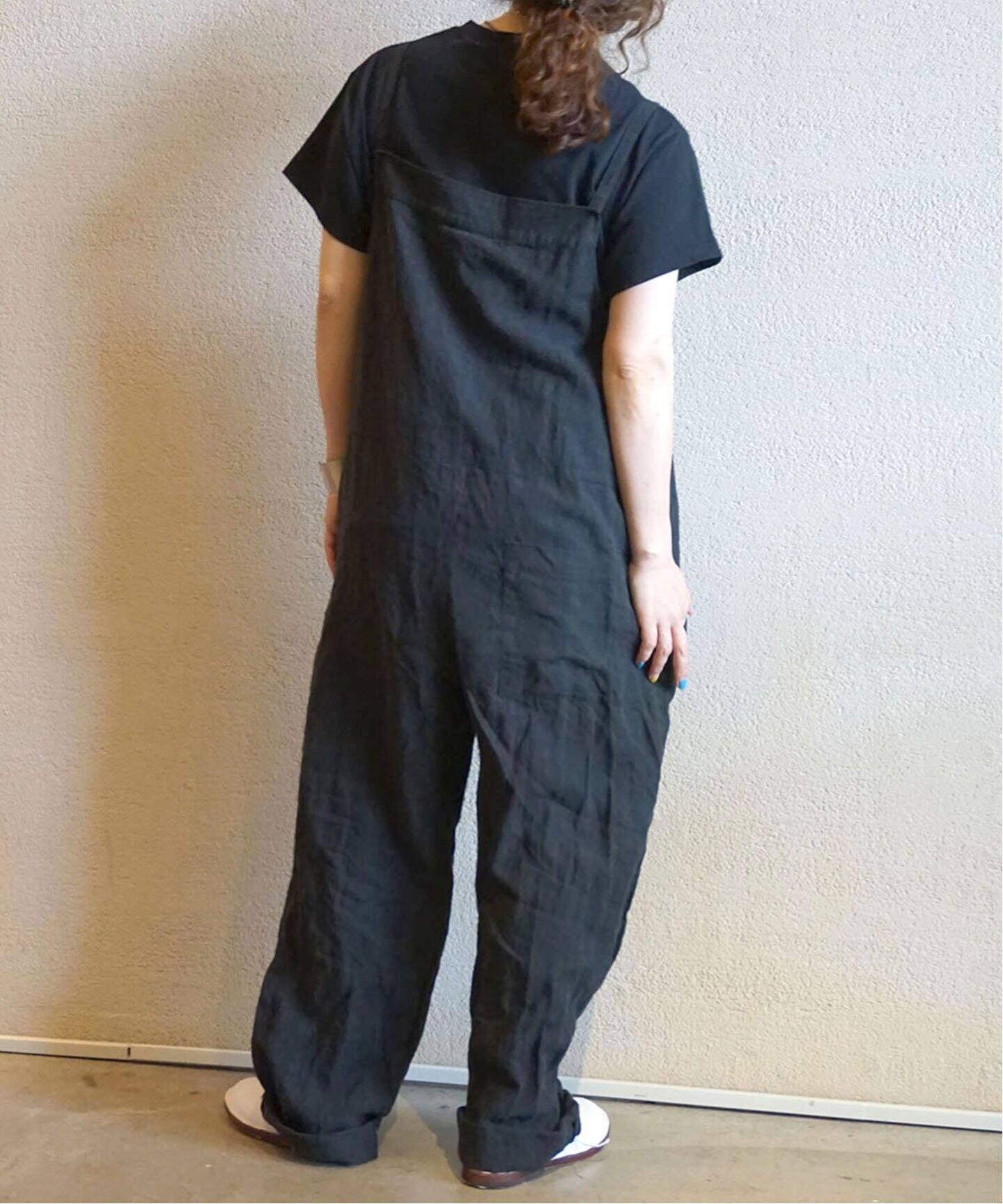 追加》リネンワッシャー キャミサロペ（サロペット／オーバーオール 
