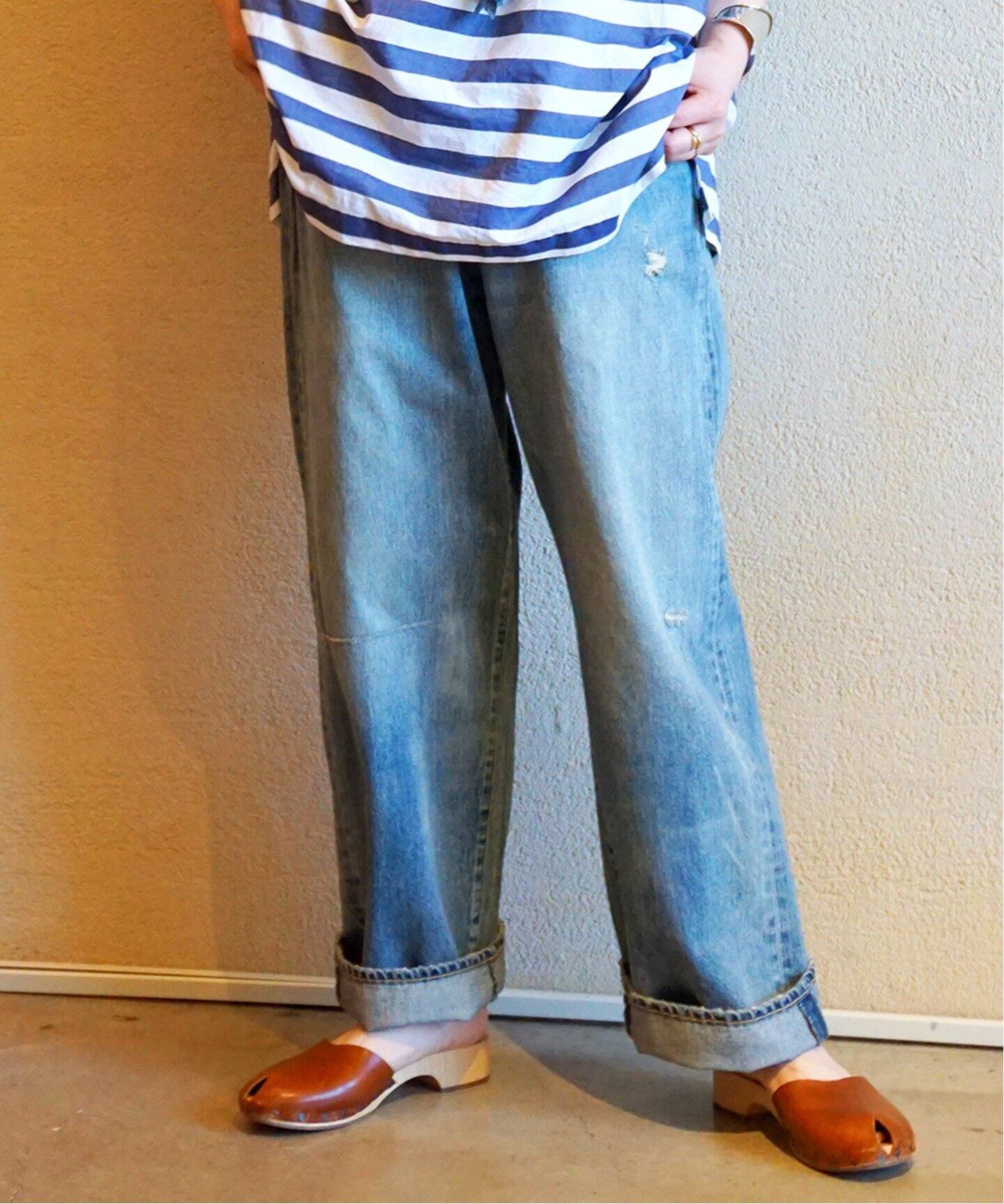 13OZデニム クラッシュダメージパンツ（デニムパンツ・ジーンズ 