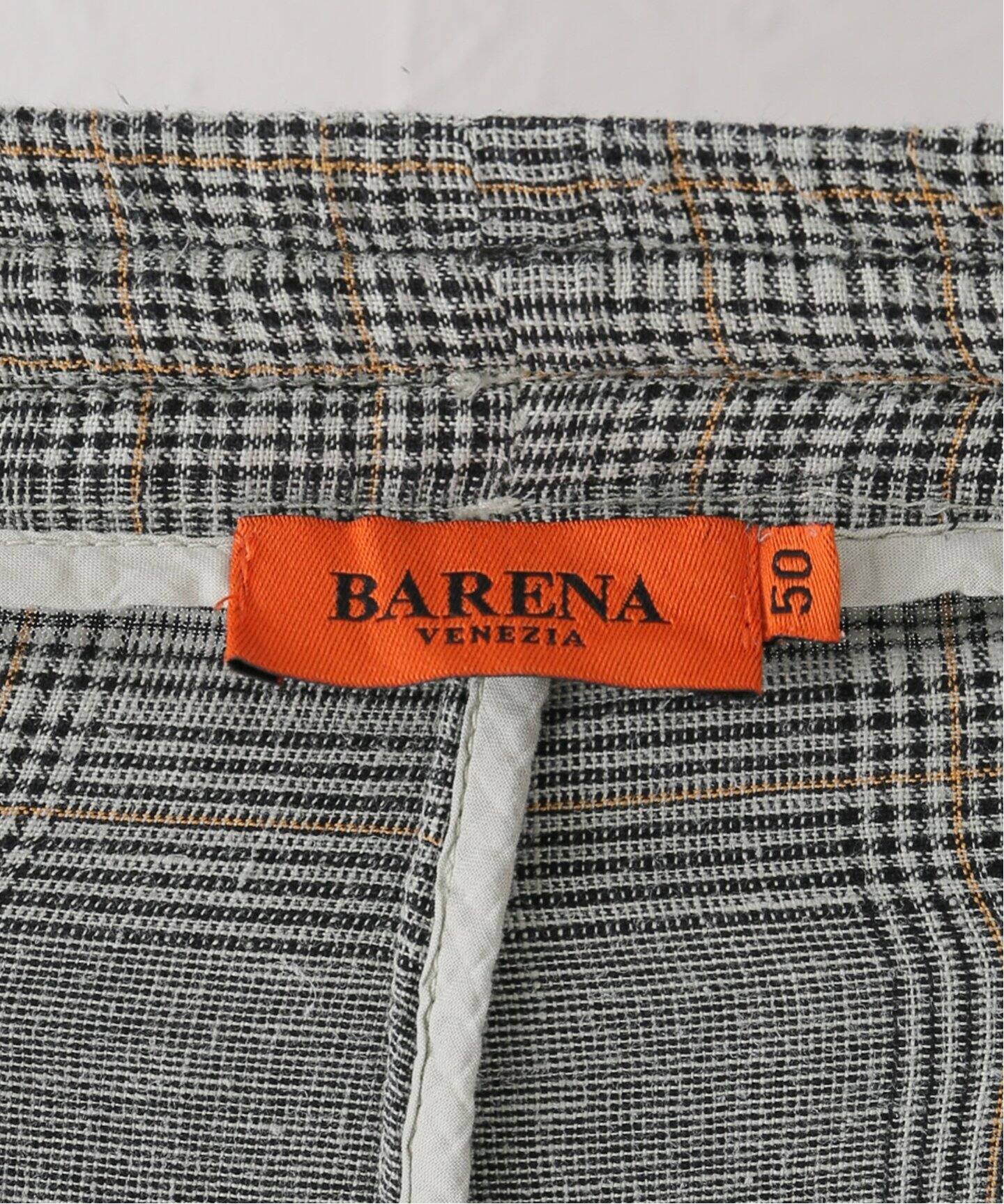 BARENA /バレナ 】 LINEN CHECKED CARGO PANT（カーゴパンツ 
