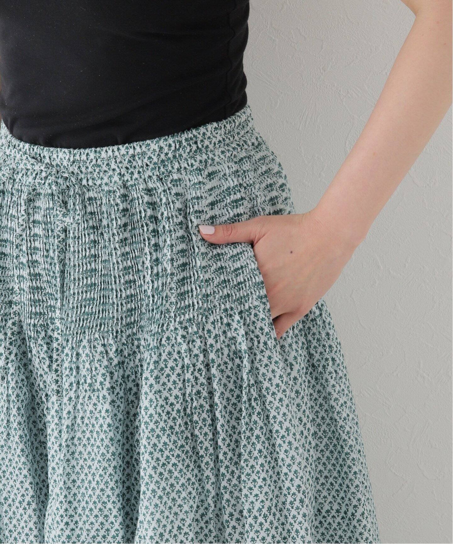 maison de soil/メゾン ド ソイル】 FLOWER BLOCK PRINT CULOTT  