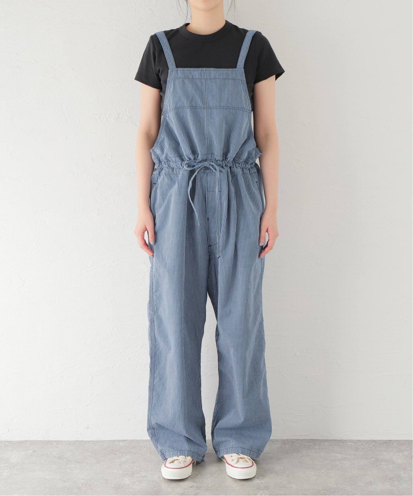 ARMEN/アーメン】STRIPE CHAMBRAY SALOPETTE（サロペット 