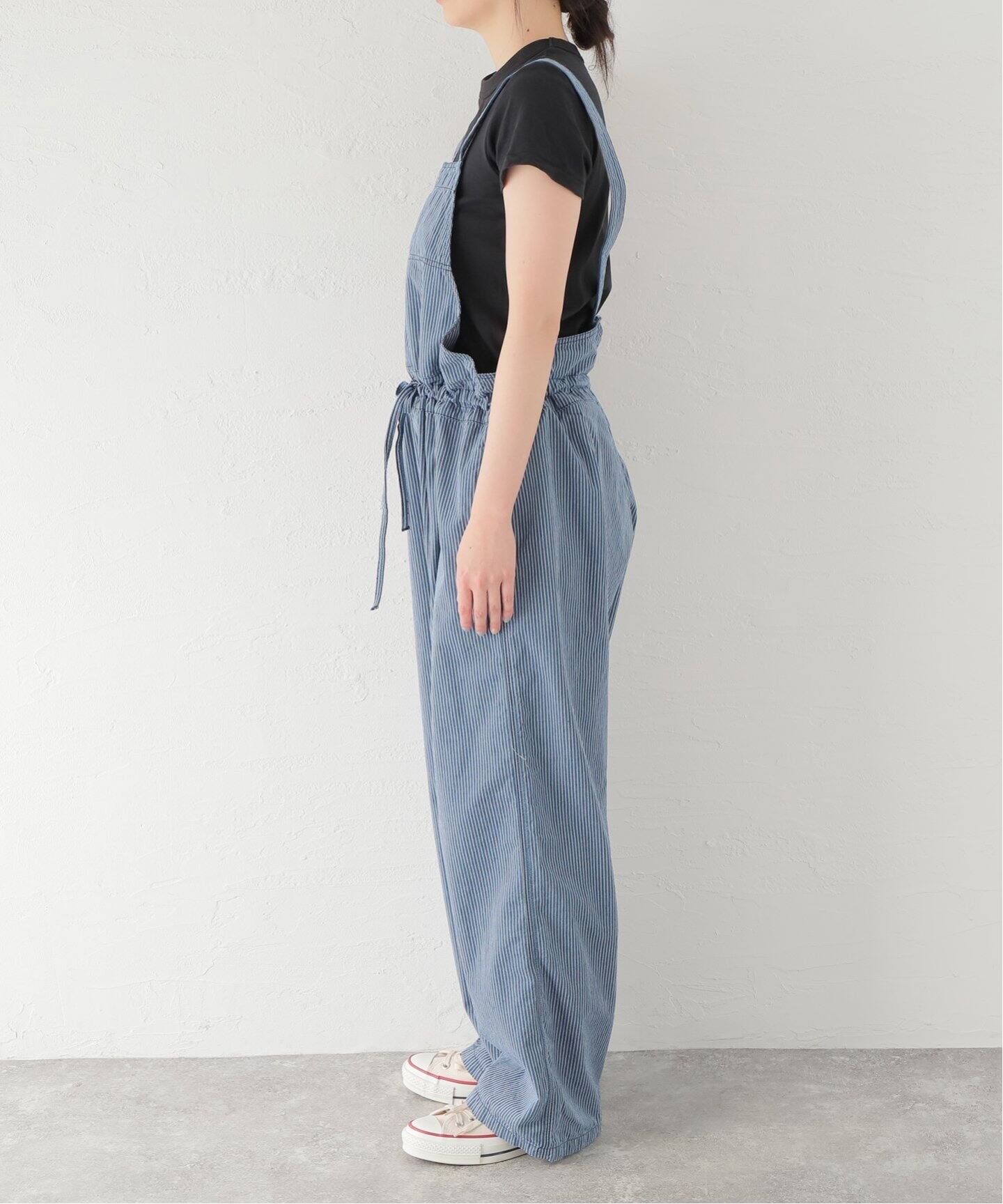 ARMEN/アーメン】STRIPE CHAMBRAY SALOPETTE（サロペット  
