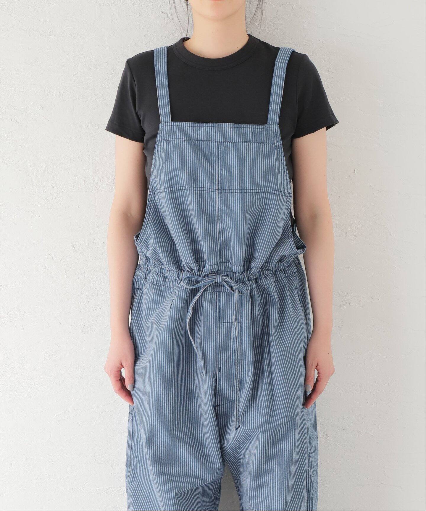 ARMEN/アーメン】STRIPE CHAMBRAY SALOPETTE（サロペット  