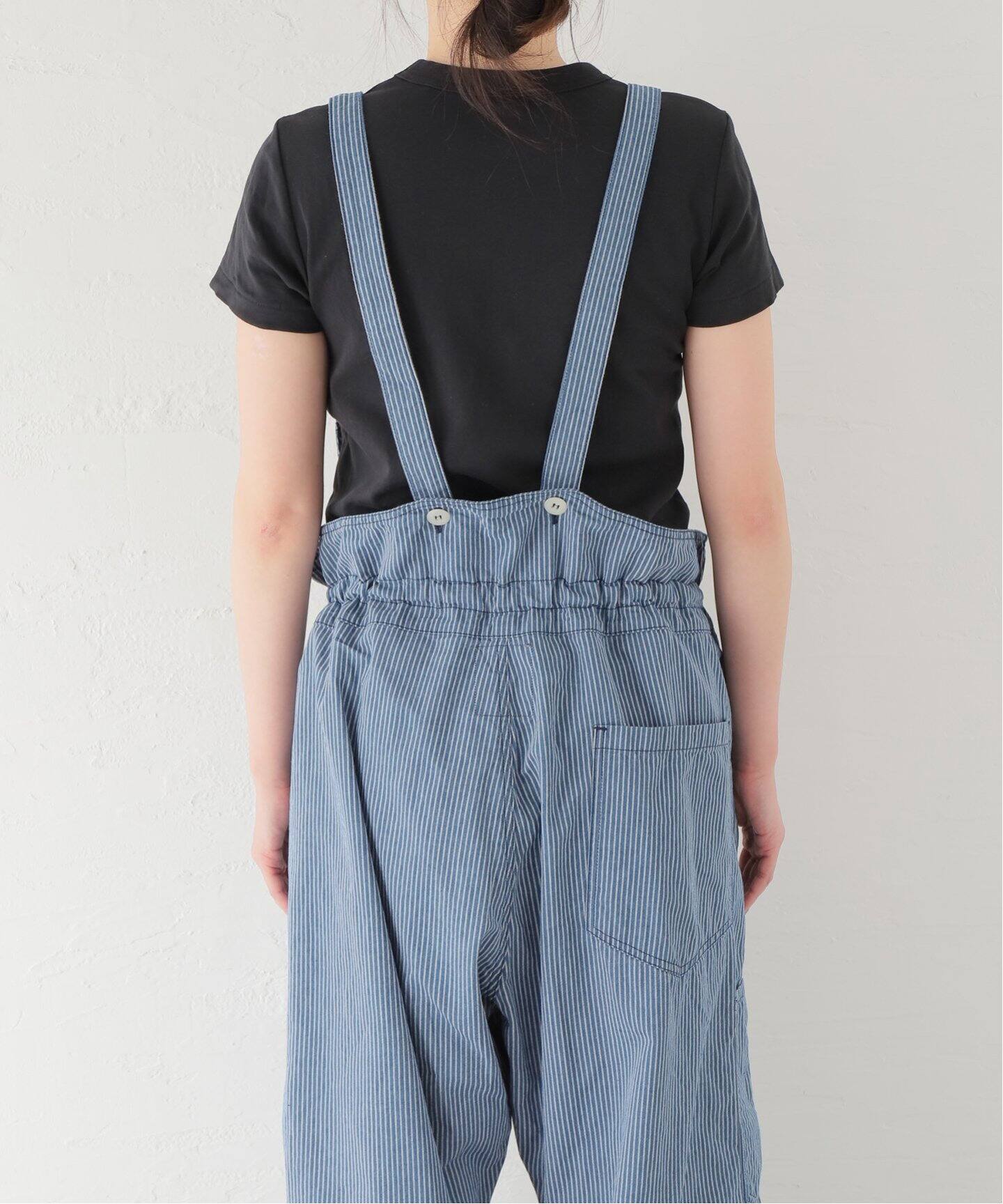 ARMEN/アーメン】STRIPE CHAMBRAY SALOPETTE（サロペット