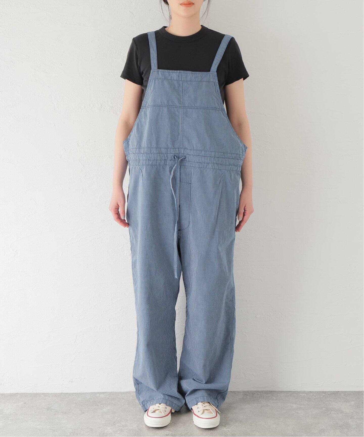 ARMEN/アーメン】STRIPE CHAMBRAY SALOPETTE（サロペット  